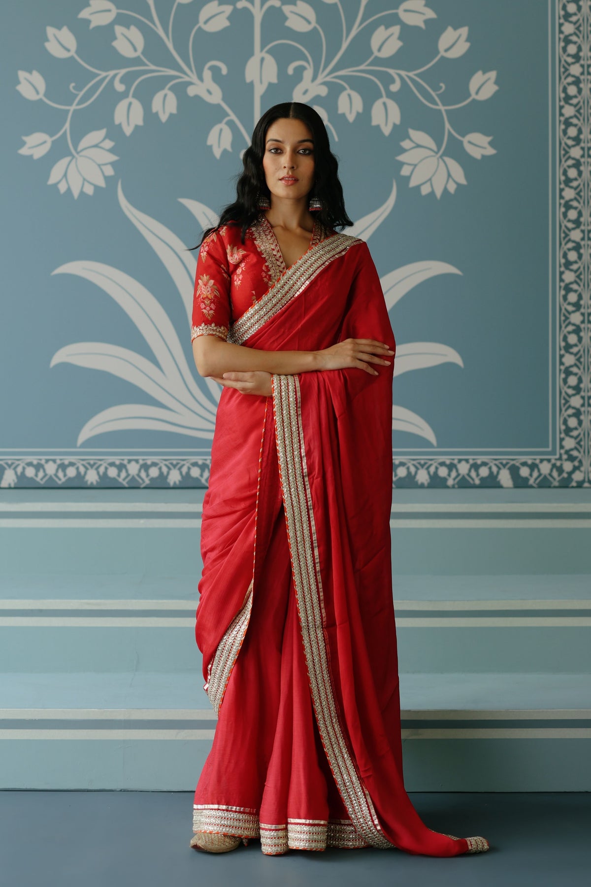 Red Anisha Saree Set