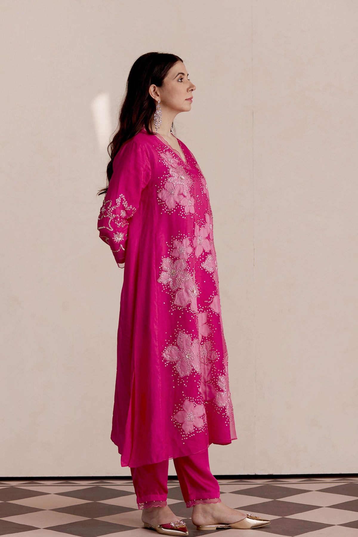 Hot Pink Kurta Set