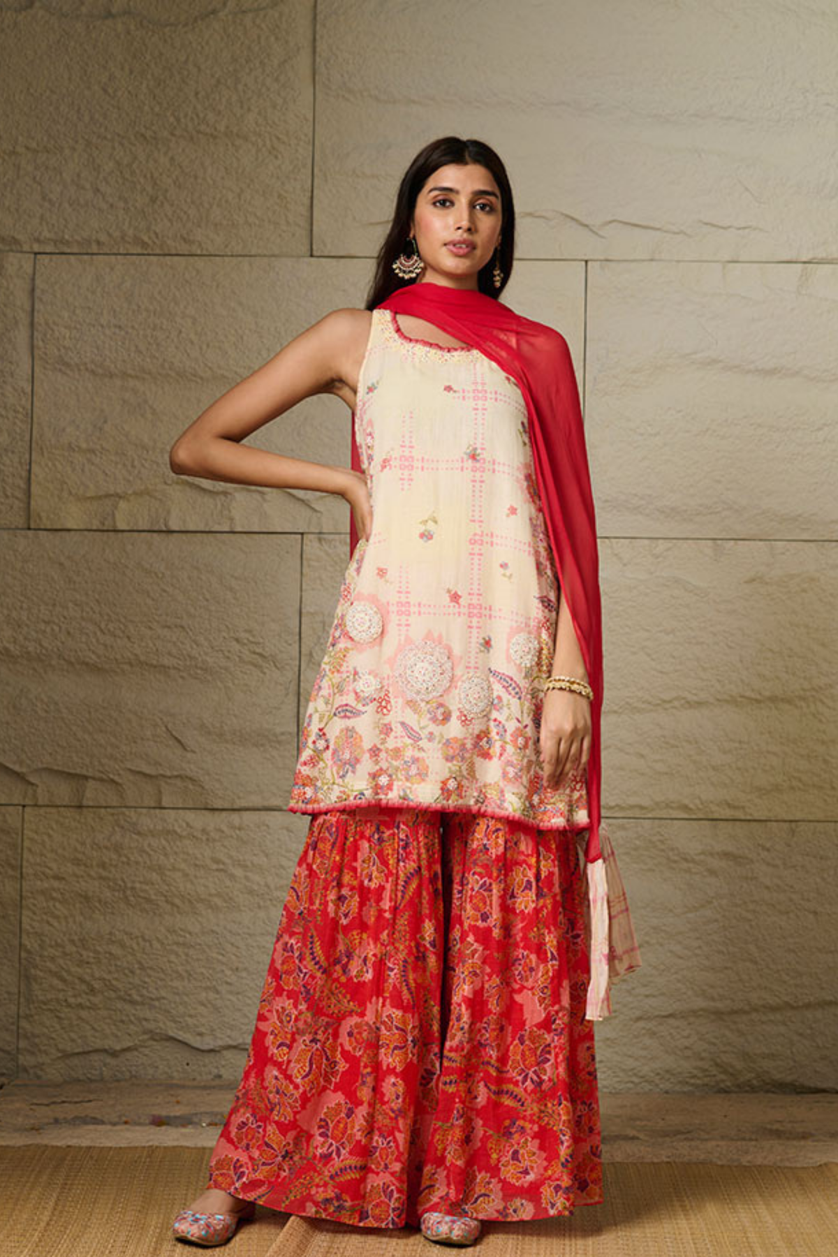 Prema Red Kurta Set