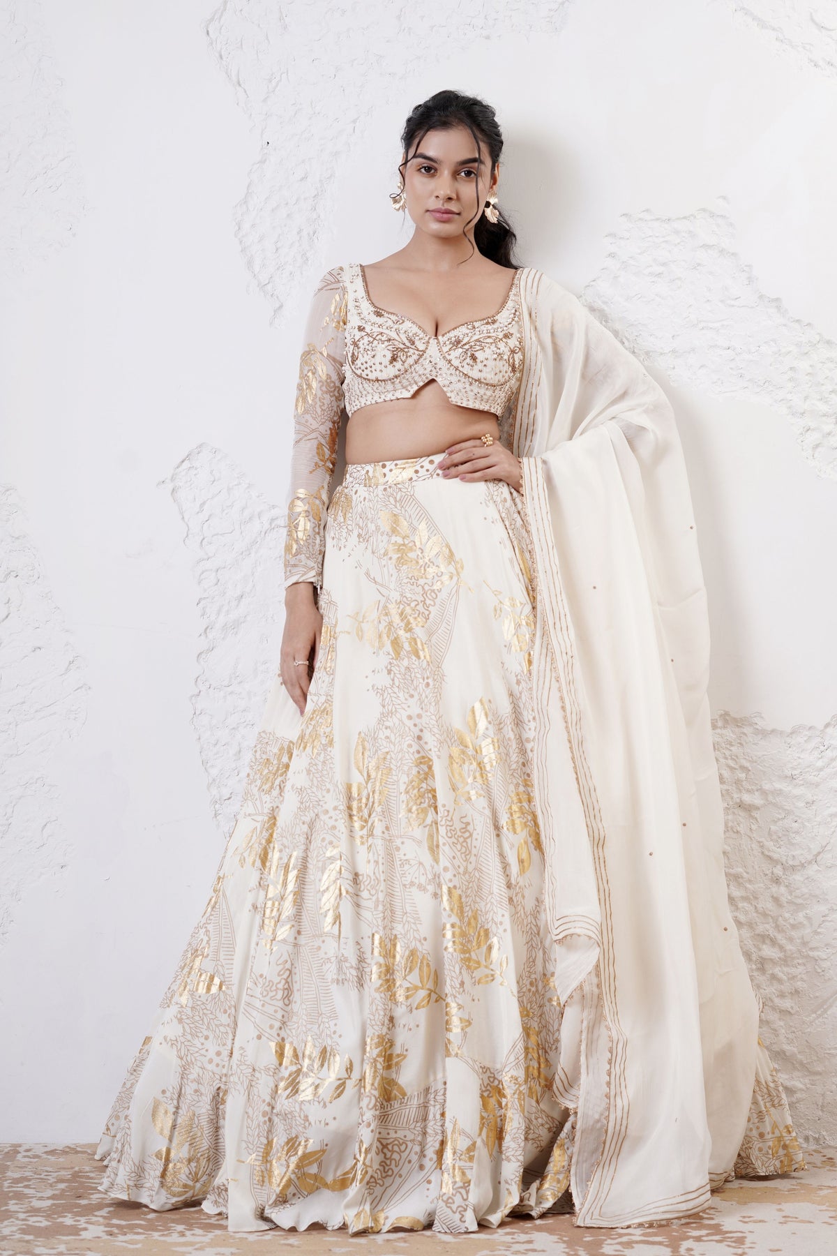 Ivory Foil Circular Lehenga set