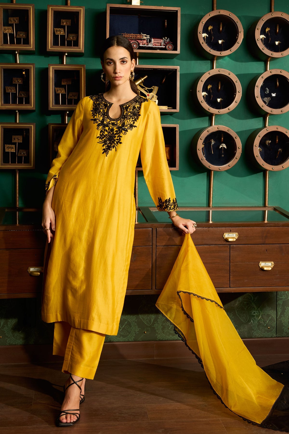 Yellow Embroidered Kurta Set