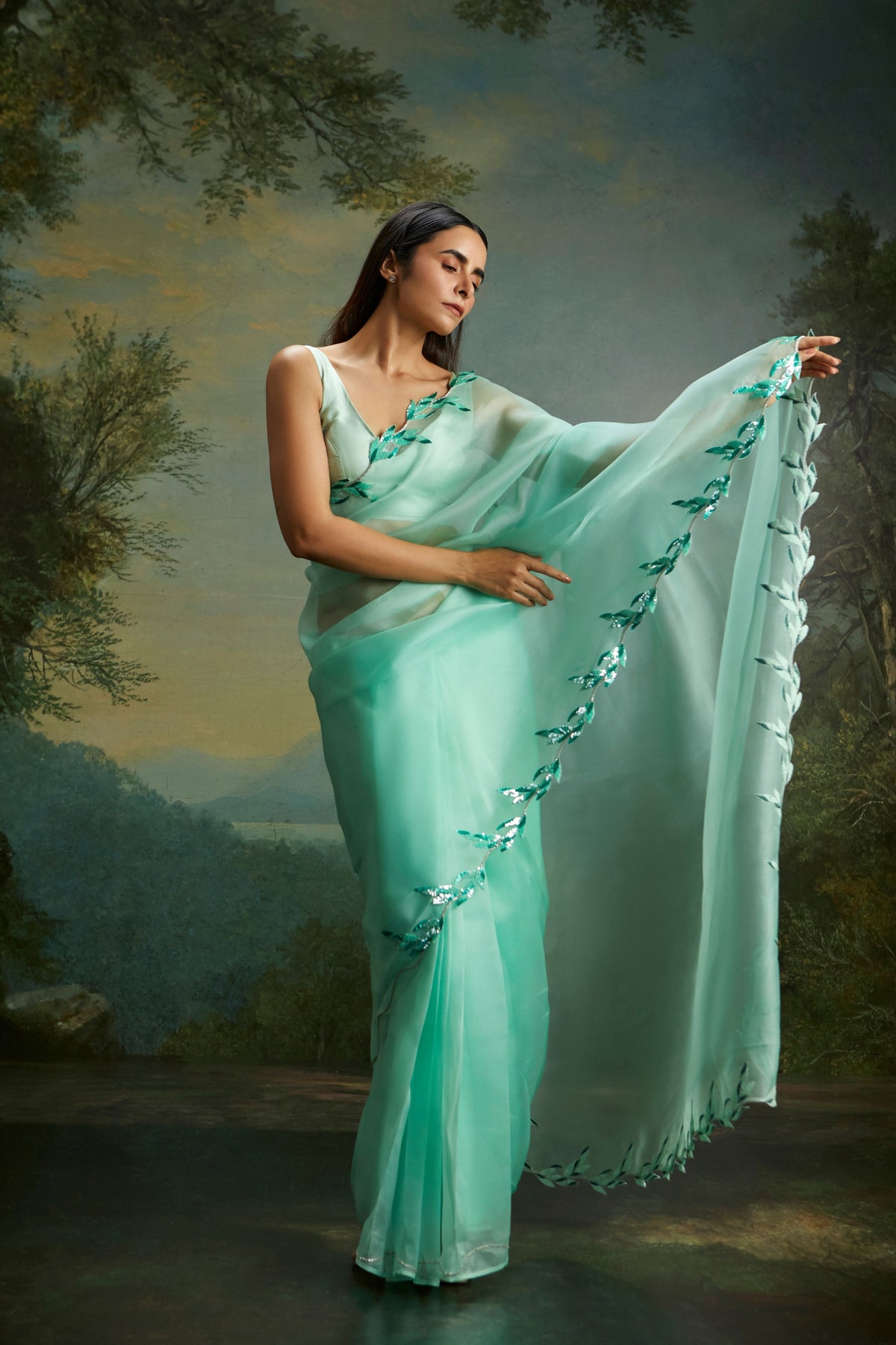 Lumina Leaf Saree