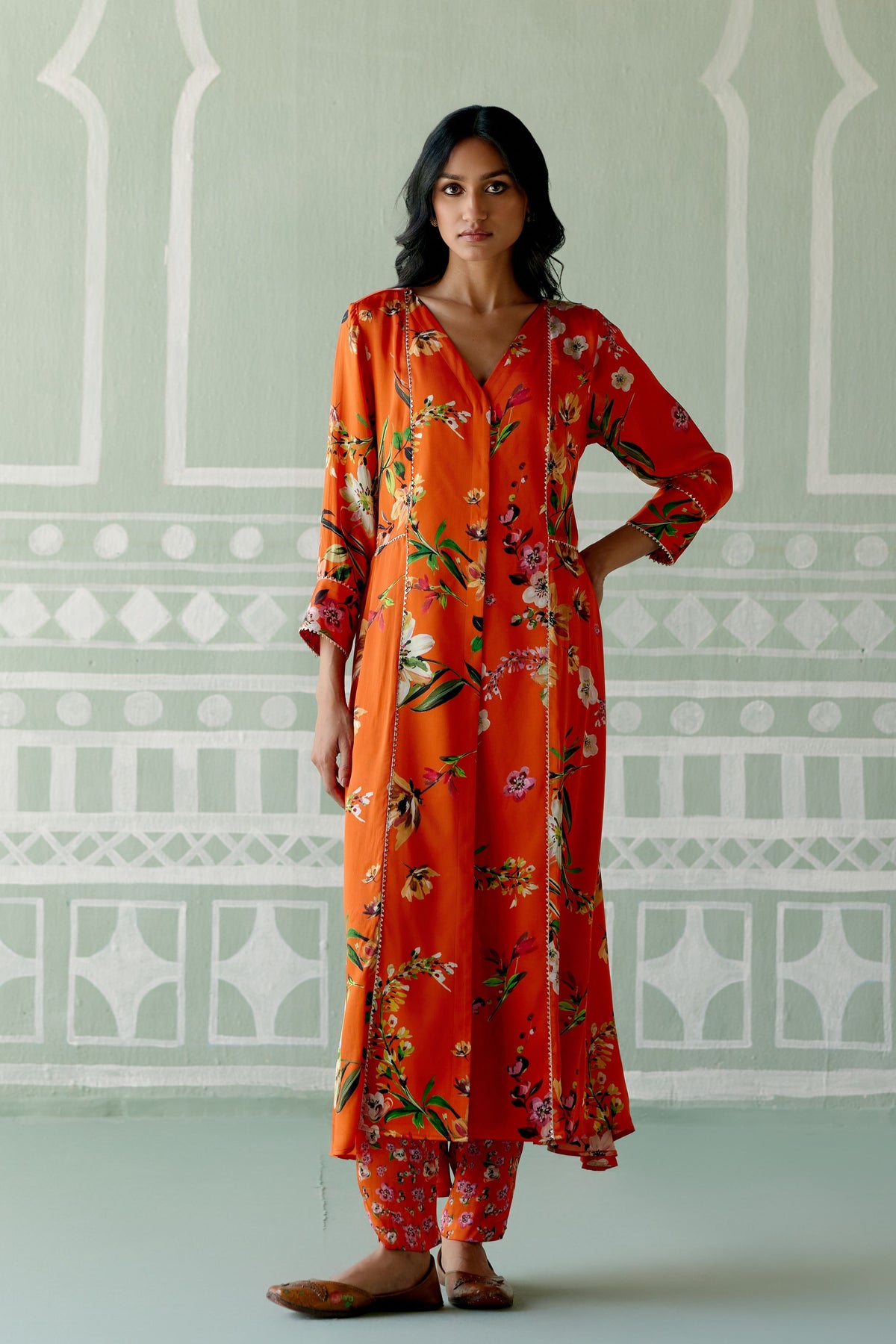 Tangerina Floral Kurta Set