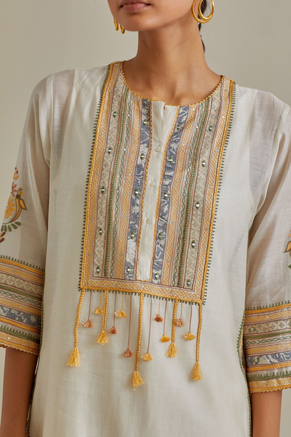 Yellow Patchwork Kurta Set