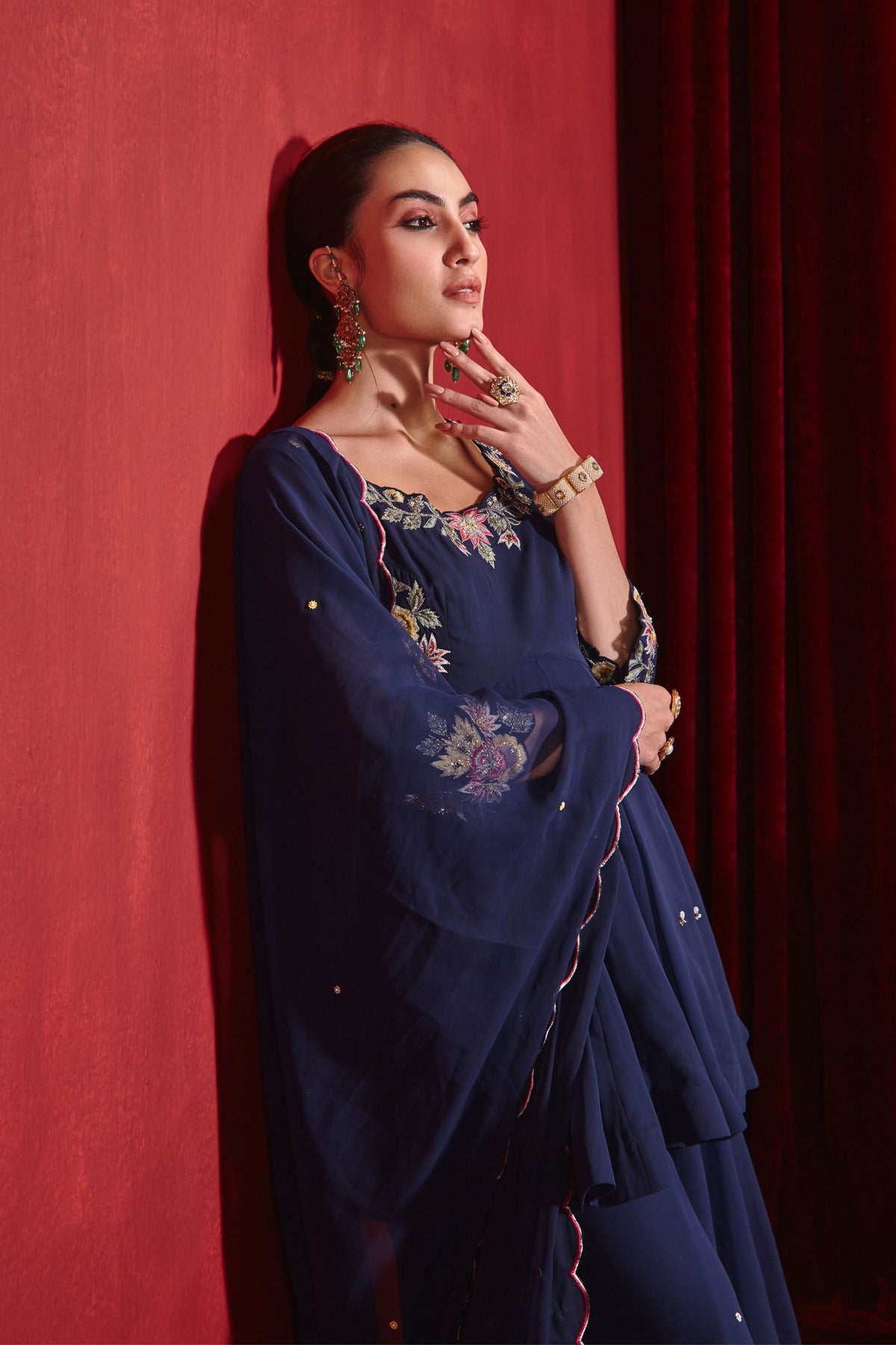 Navy Riddhi Sharara Set