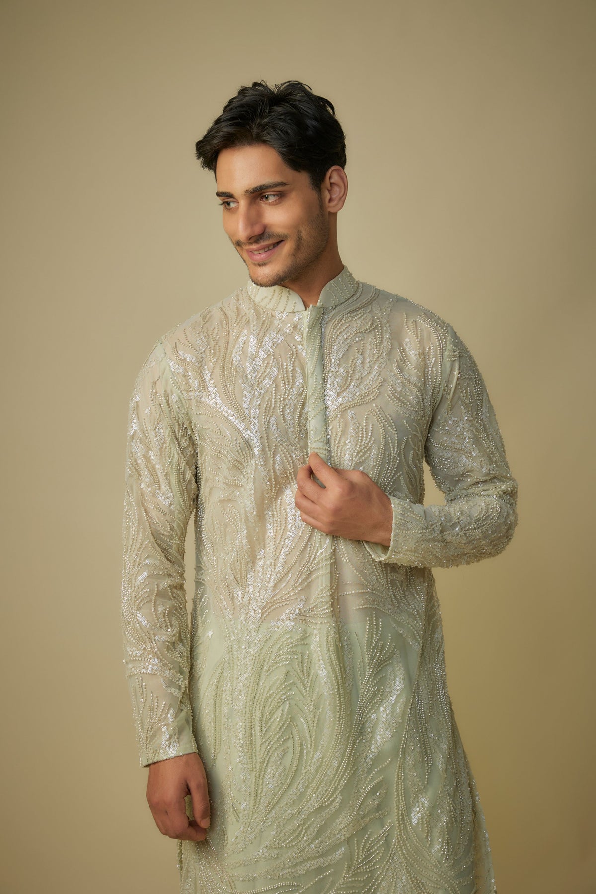 Sage Green Men Kurta Set