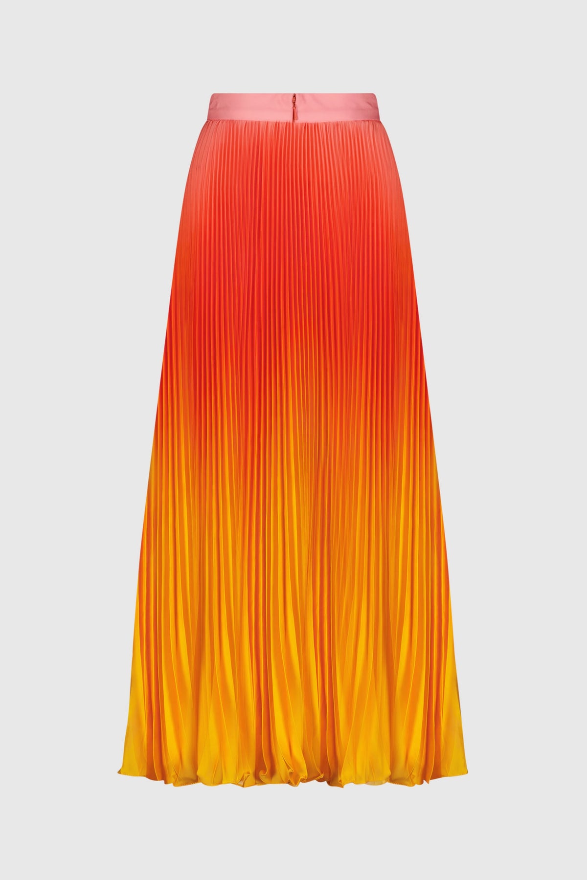 Pleated Charmeuse Ombre Maxi Skirt