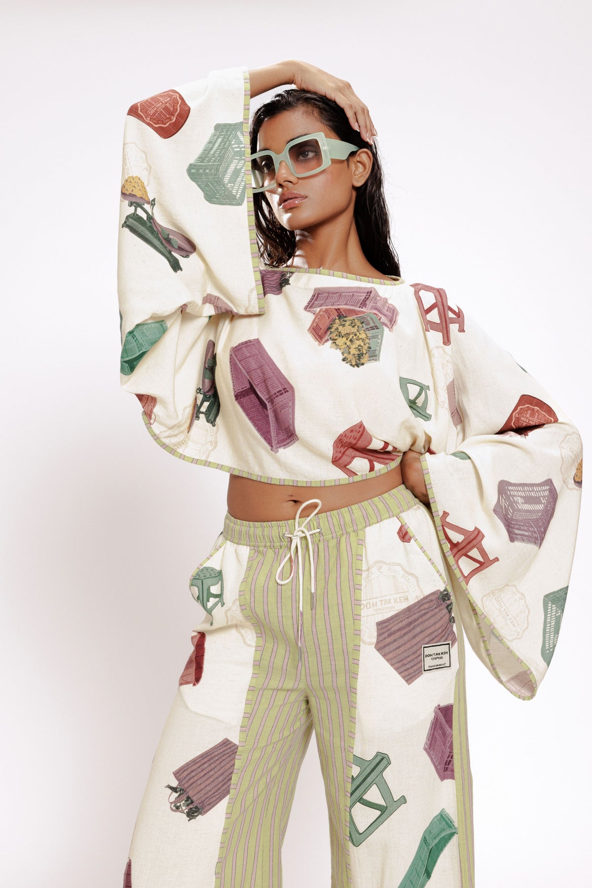 Kimono Sleeves Crop Top