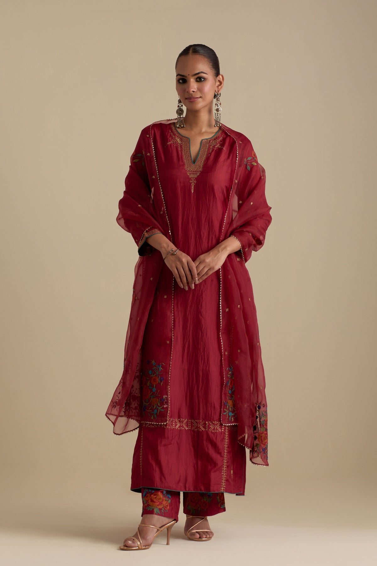 Barn Red Kurta Set