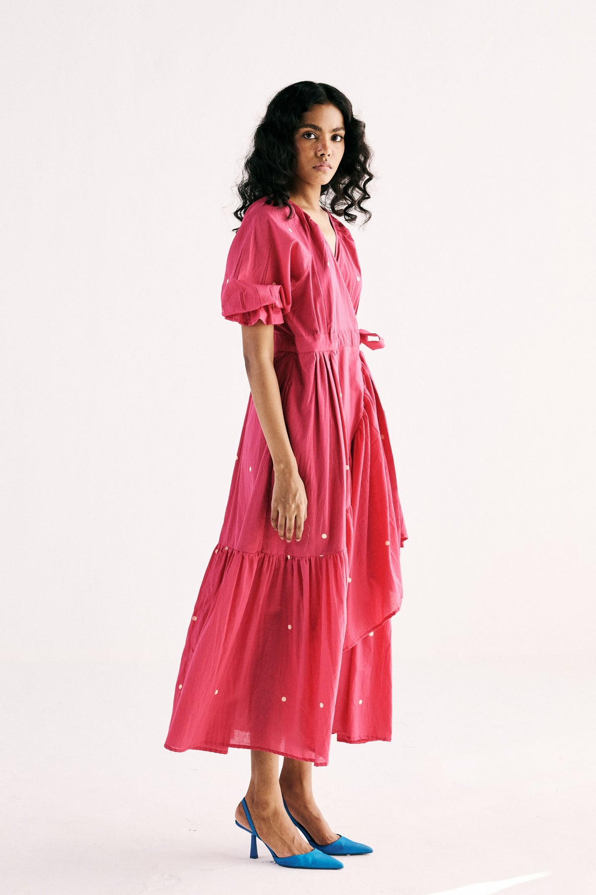 Pink Polka Wrap Dress