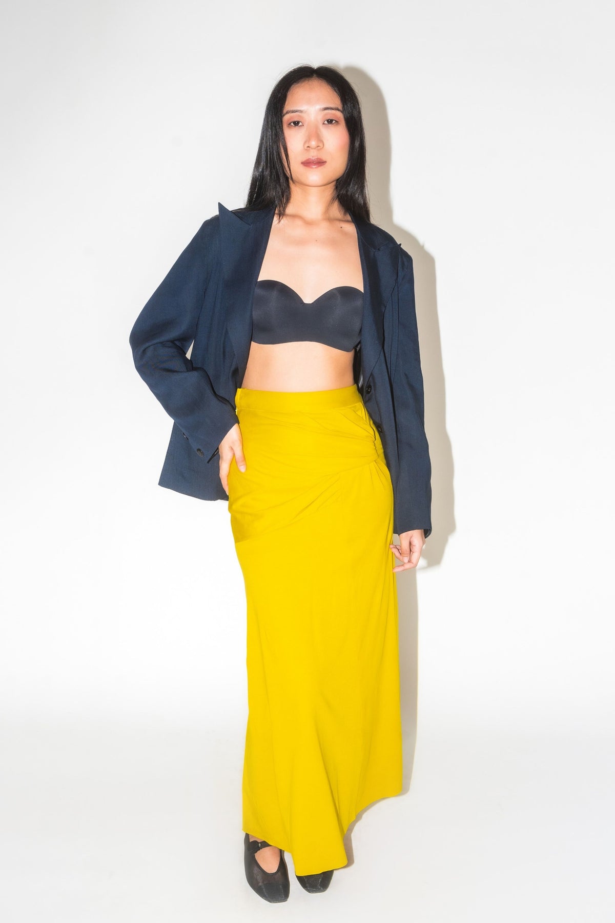 Pansy Draped Yellow Skirt