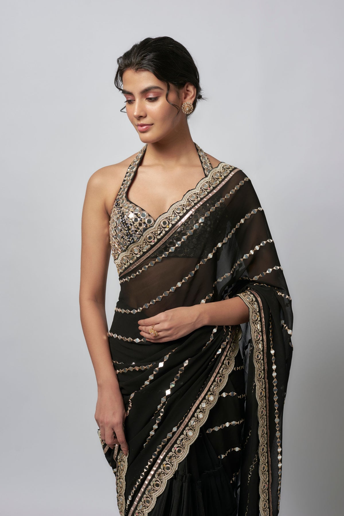 Black Aradhana Saree Set