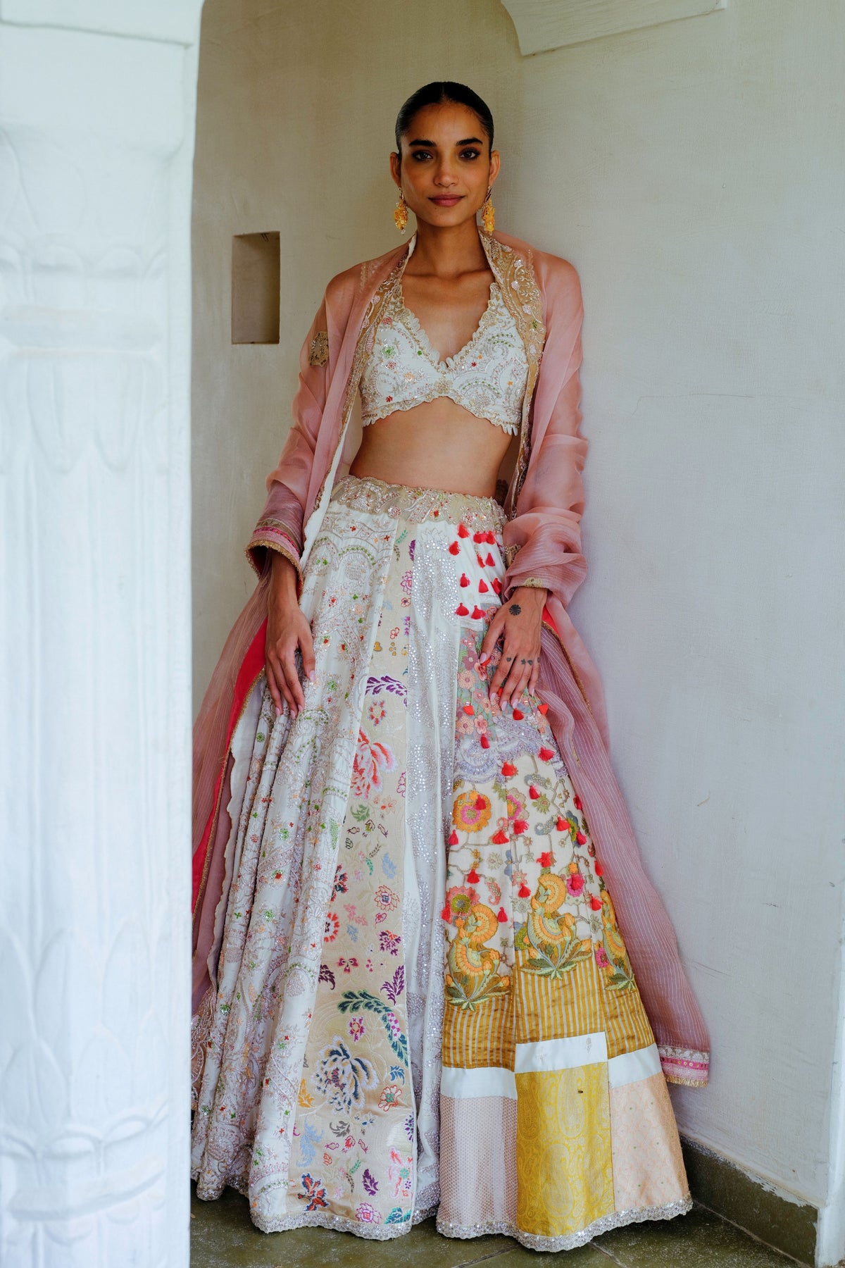 Ivory Zari Silk Lehenga Set