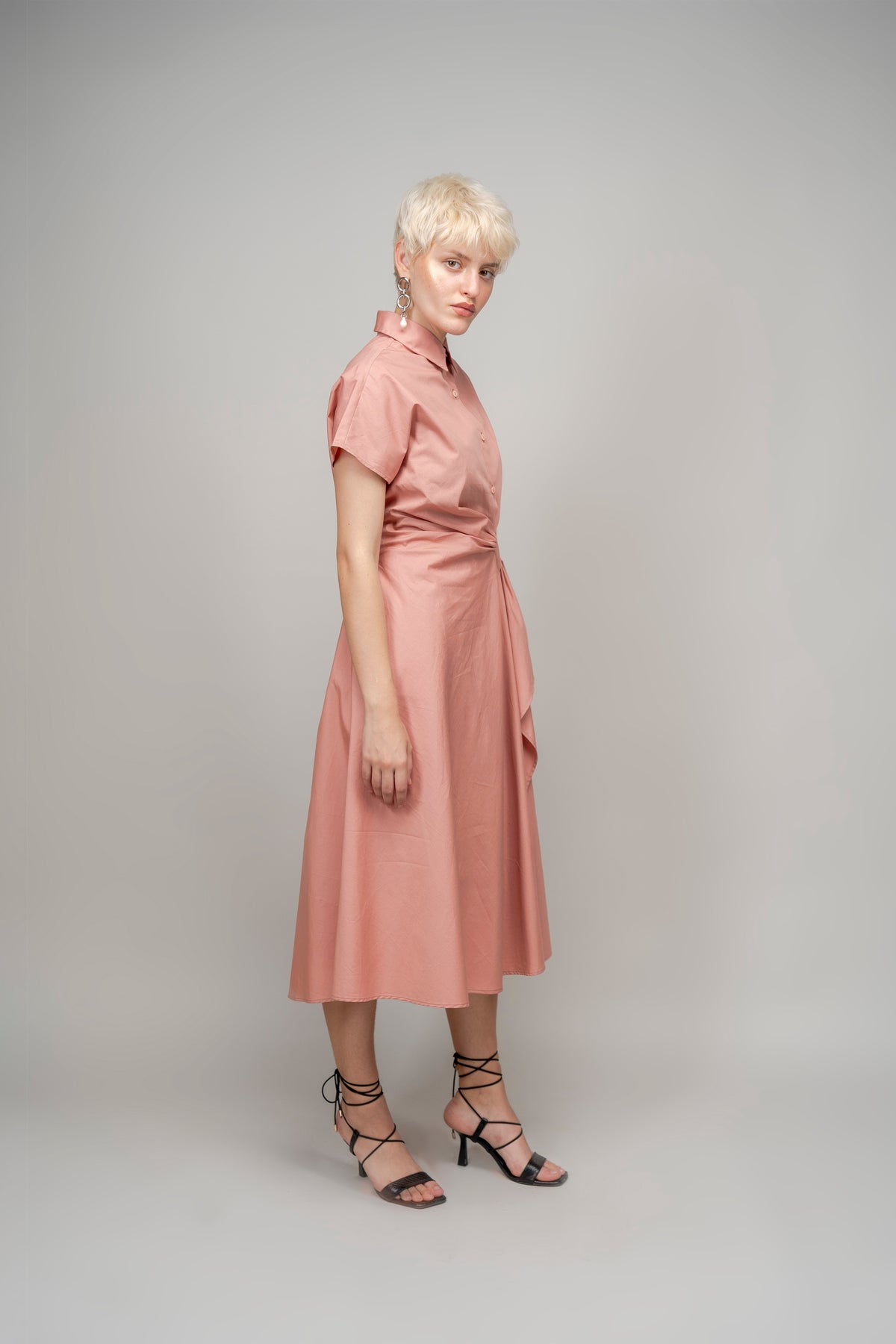 Peach Wrap Dress