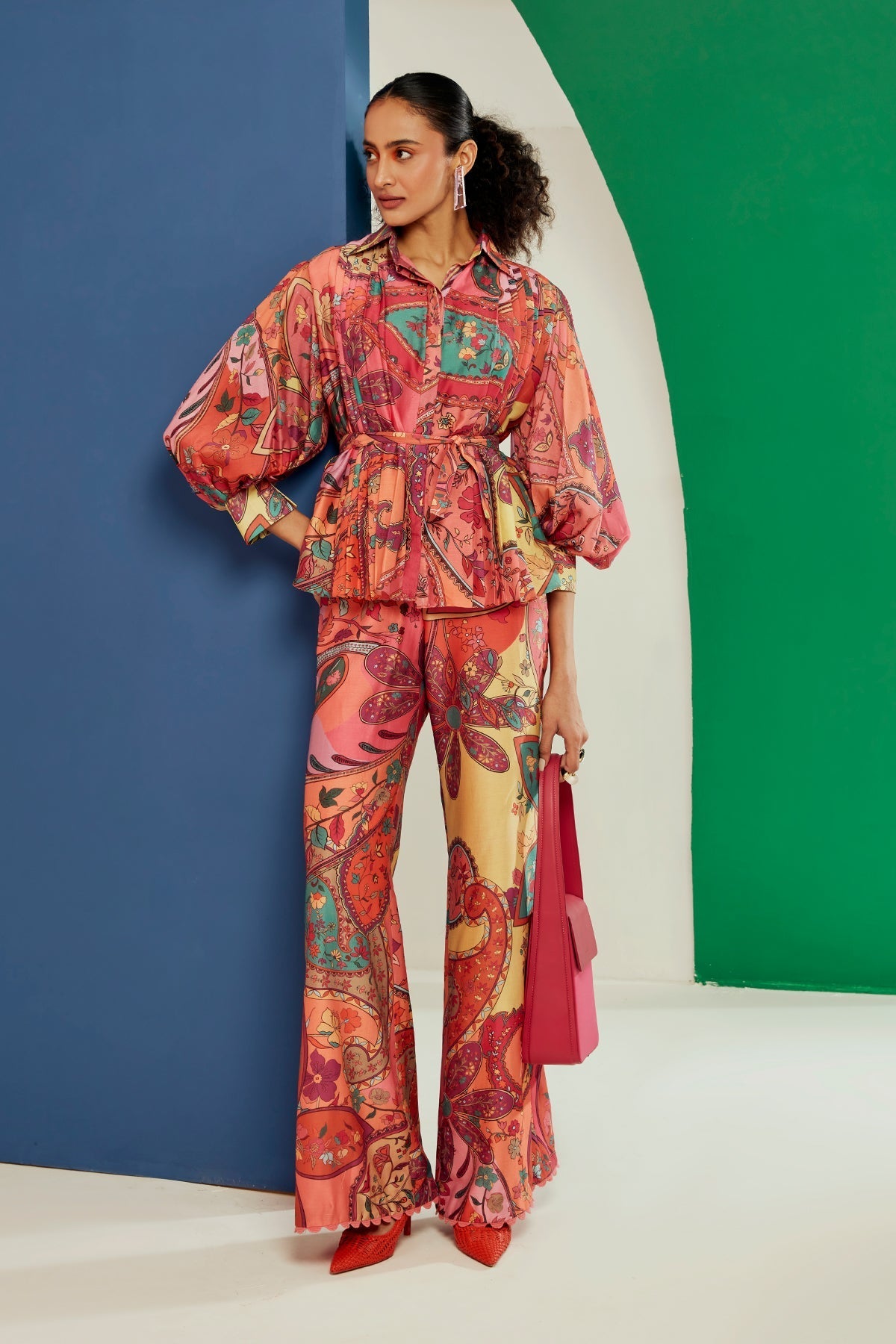 Multicolour Printed Pant Set