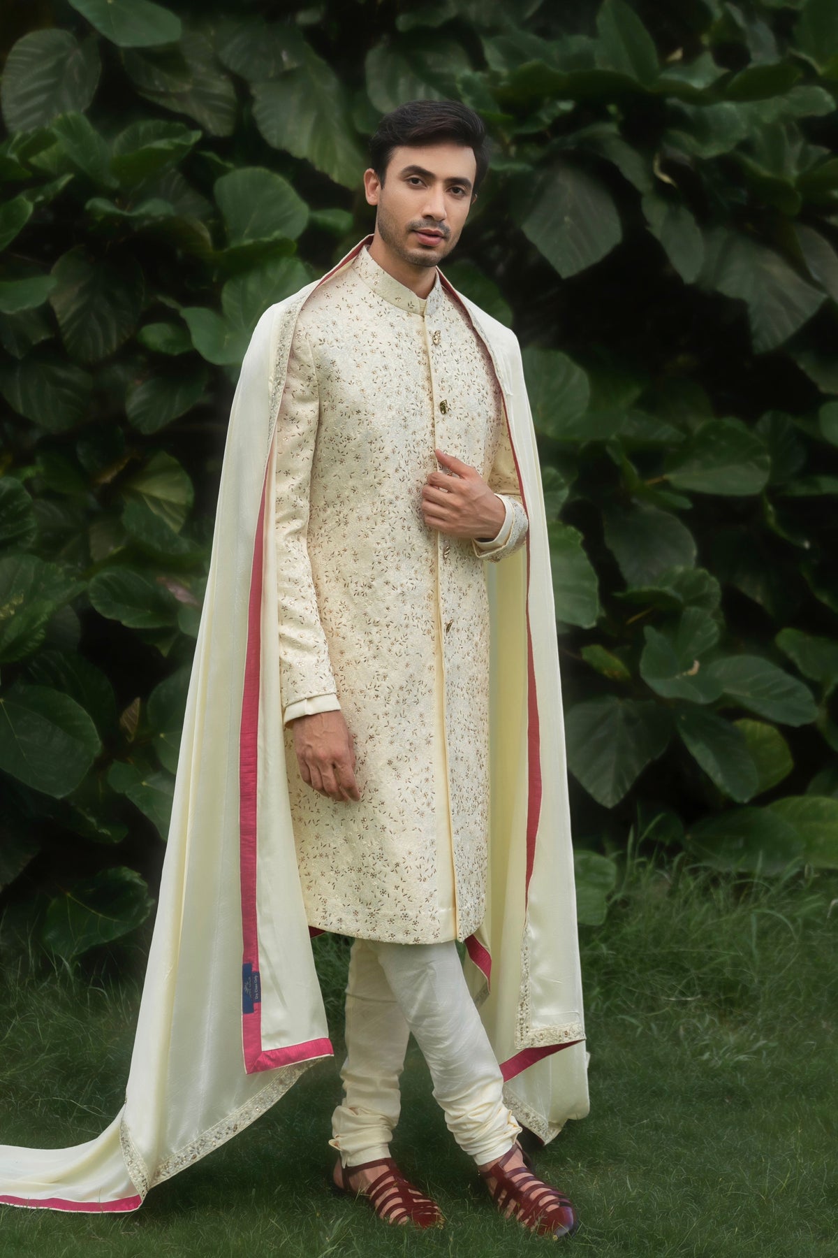 Butter Yellow Sherwani Set