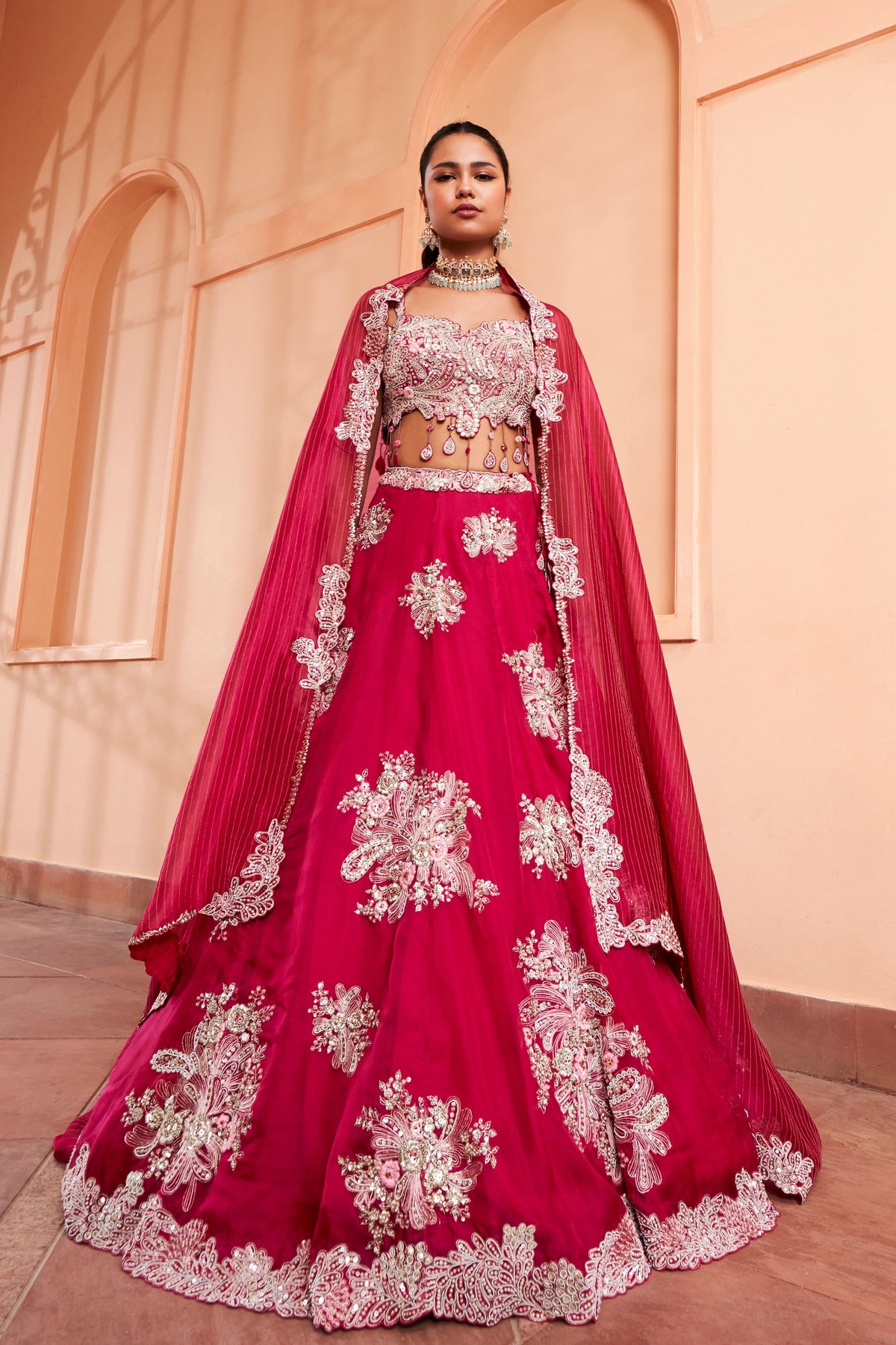 Cut Ruby Lehenga Set