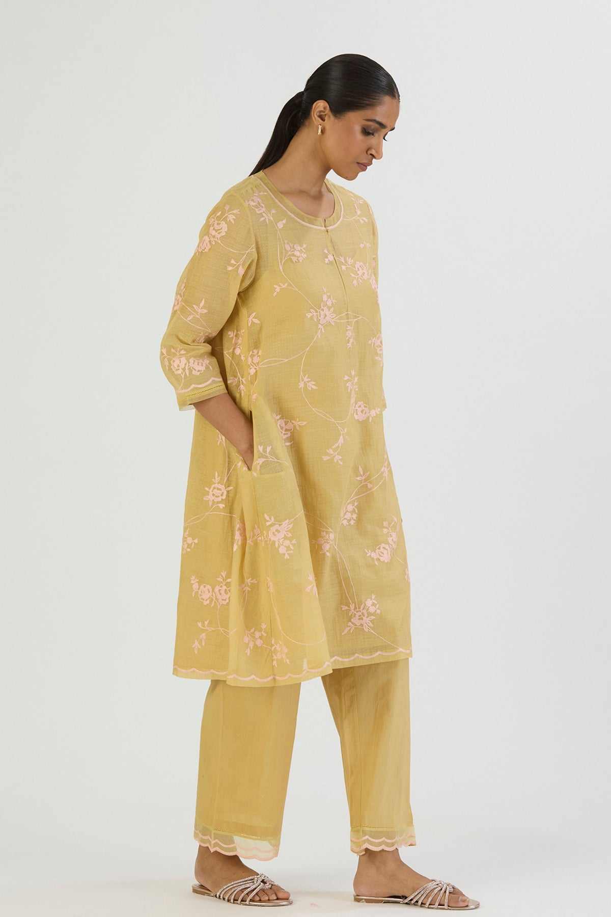 Yellow Bela Kurta and Pant