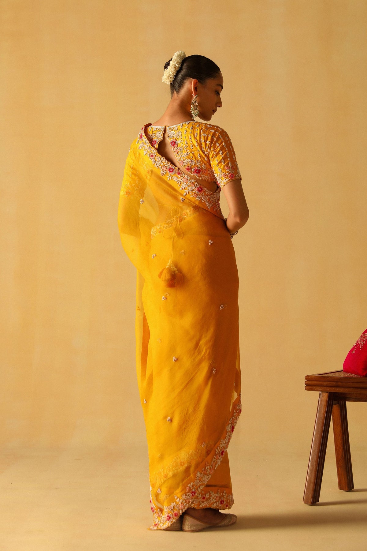 Mustard Afsa Saree Set