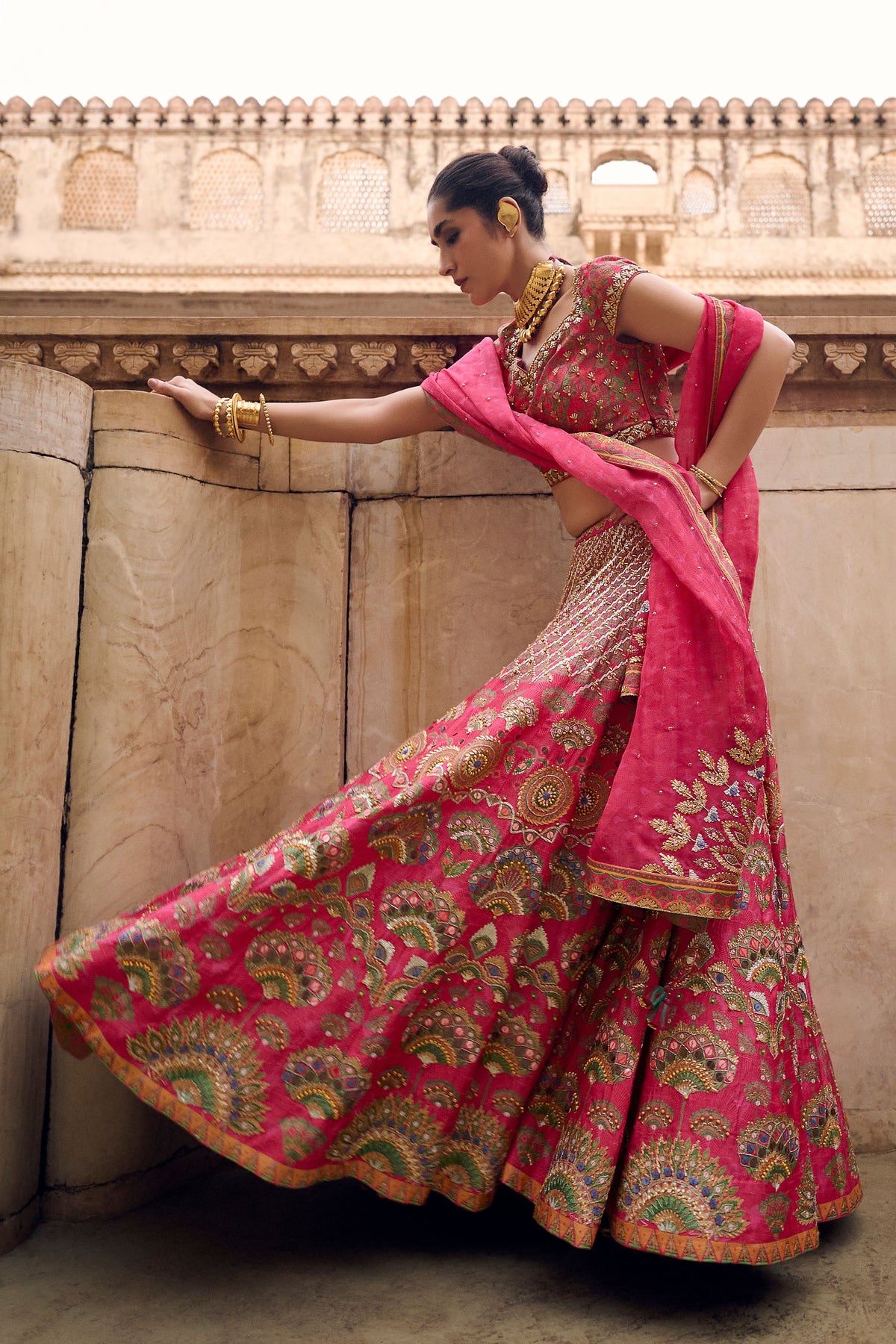 Iravati Lehenga Set in Pink