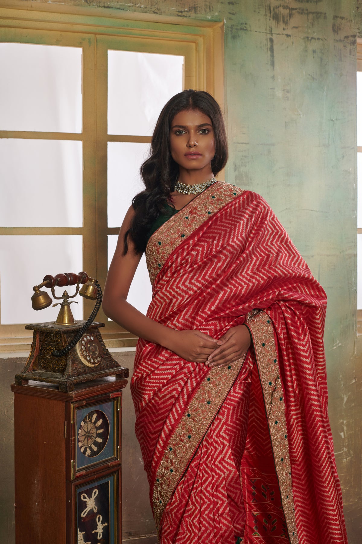 Pink Woven Pochampalli Ikkat Saree