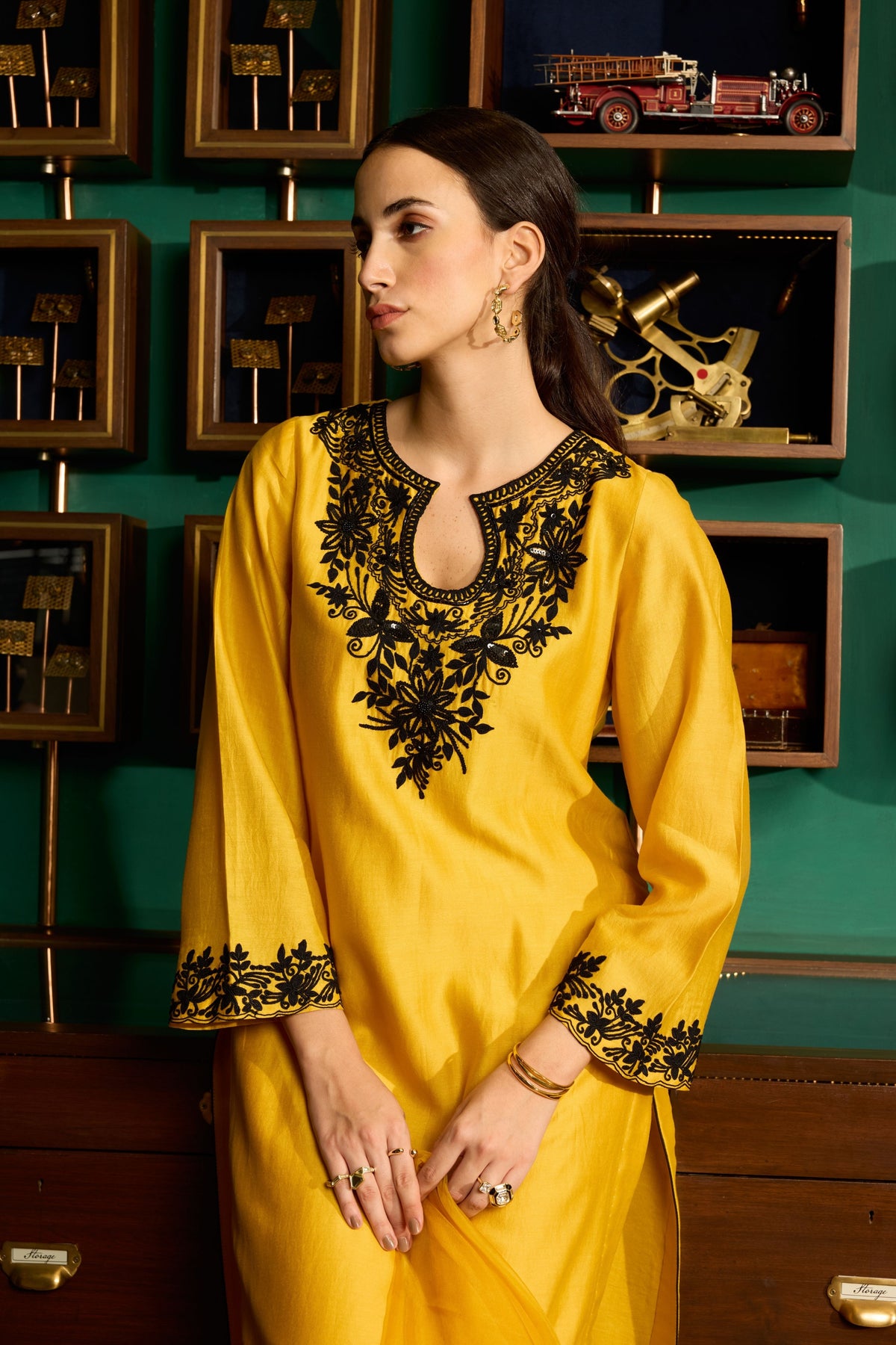 Yellow Embroidered Kurta Set