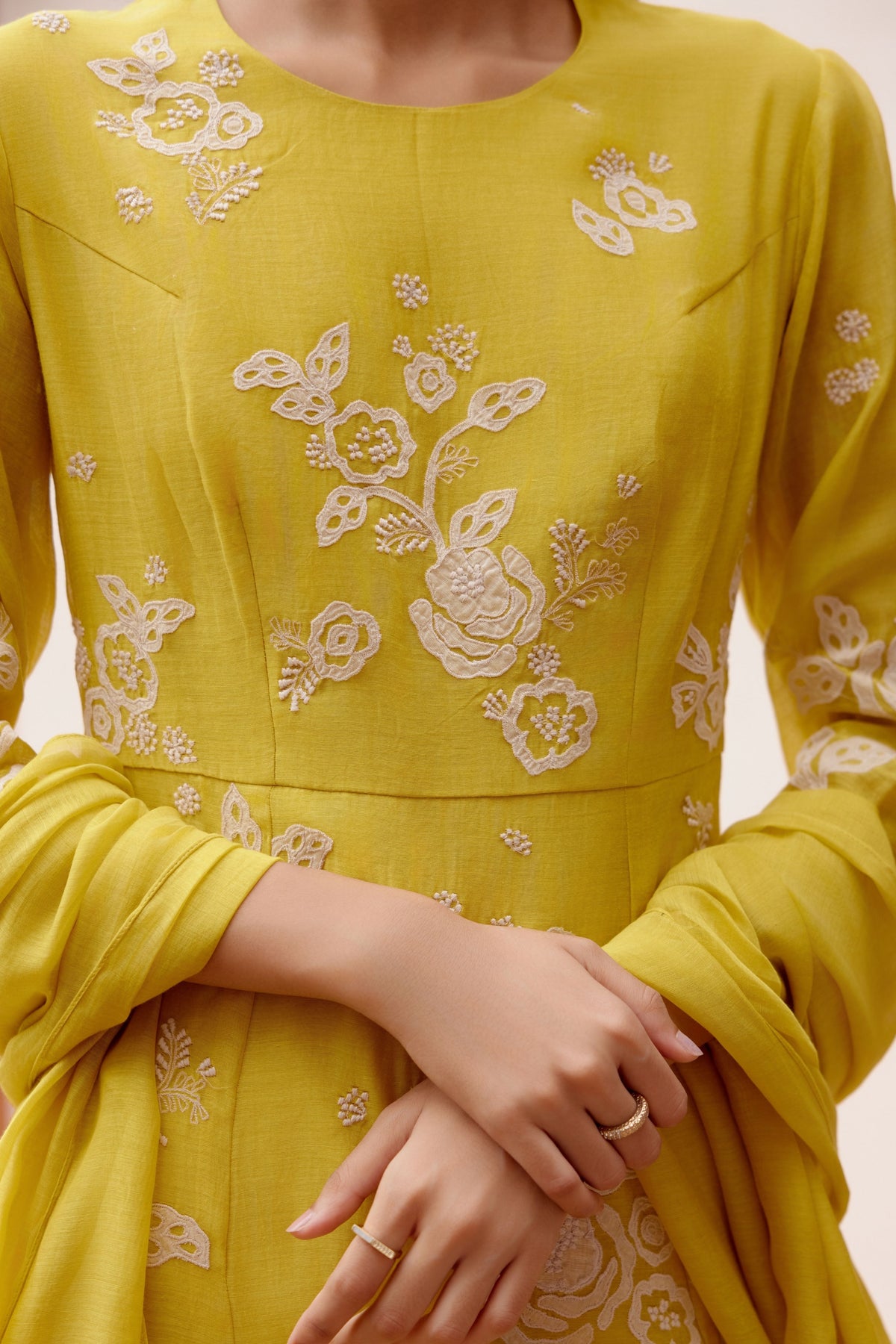 Citrine Floral Anarkali set