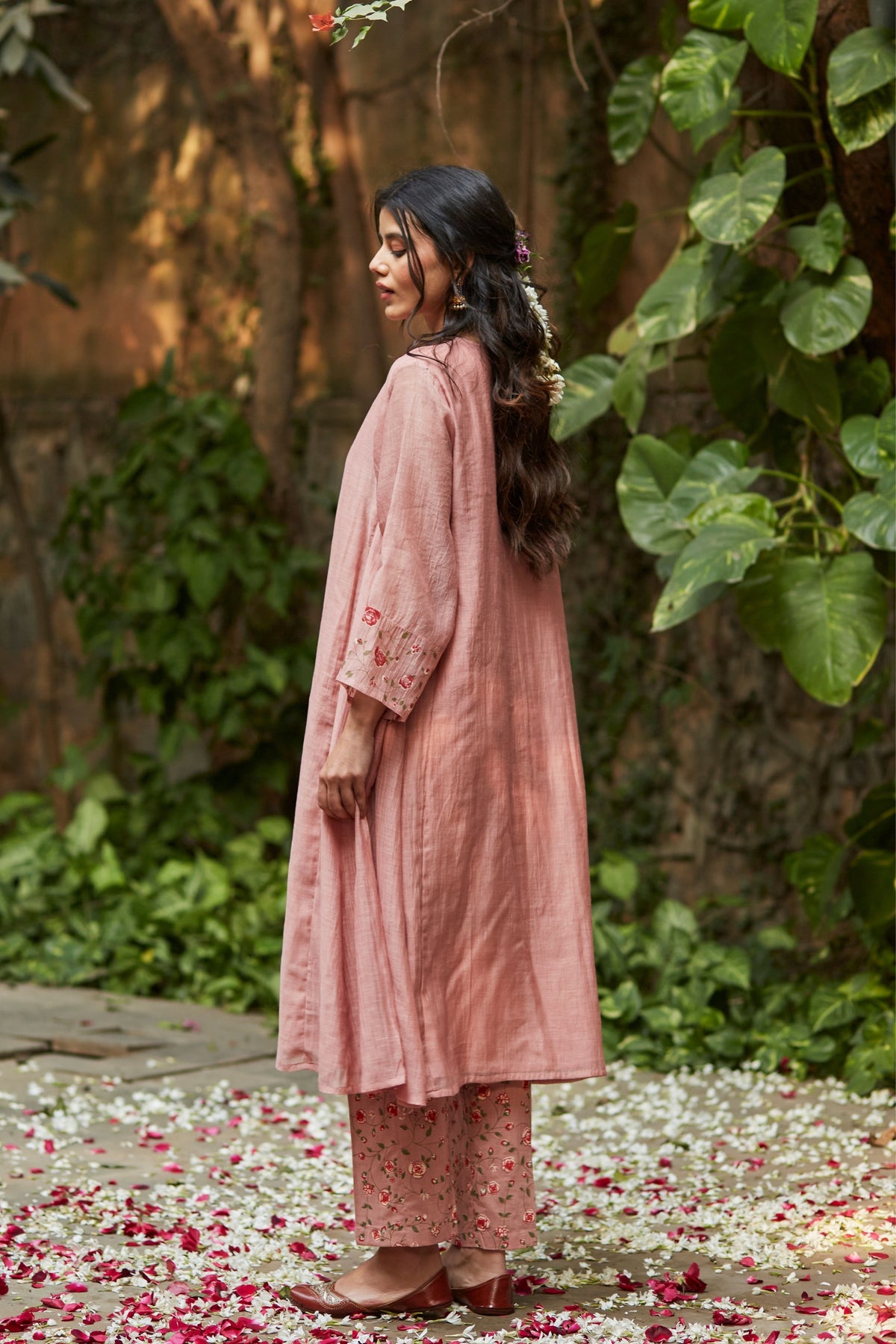 Hand Block Print Pink Kurta Set