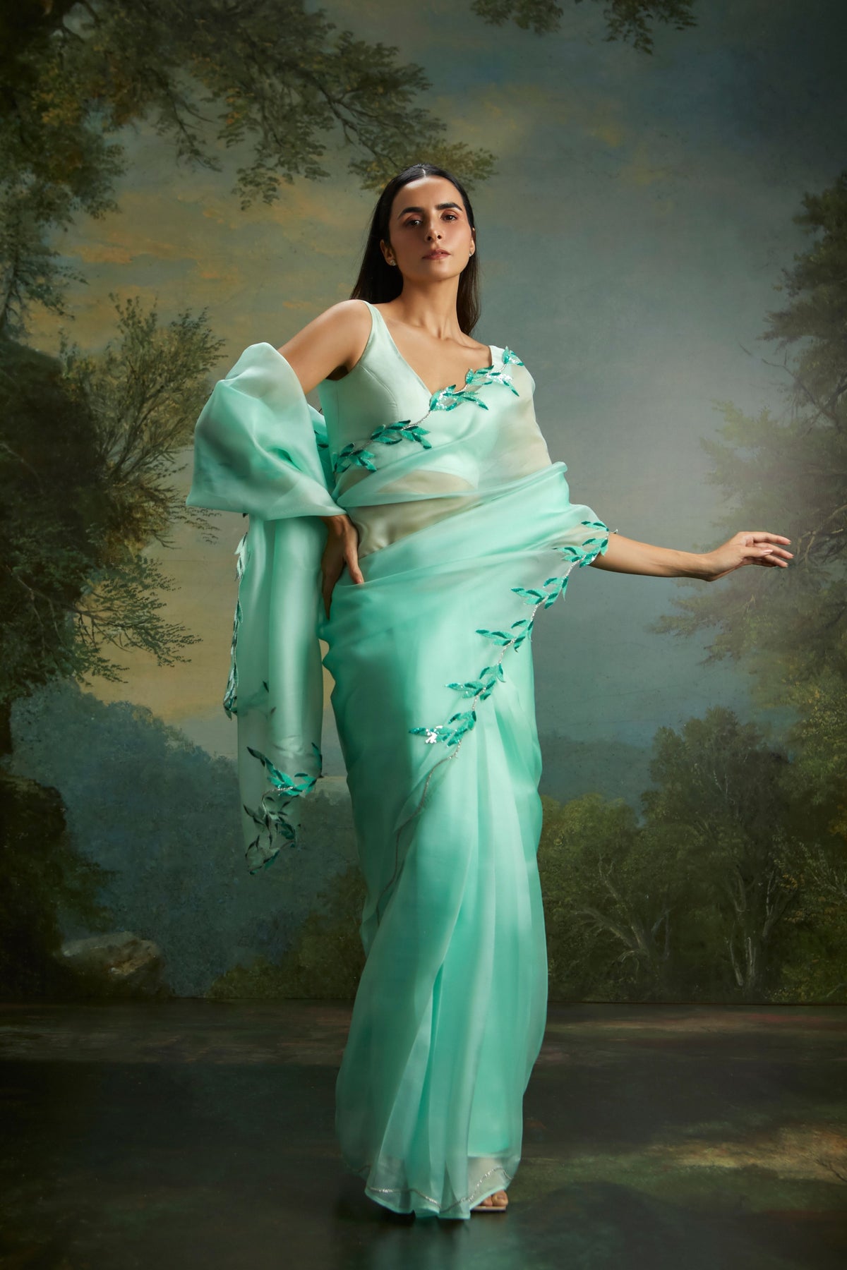 Lumina Leaf Saree