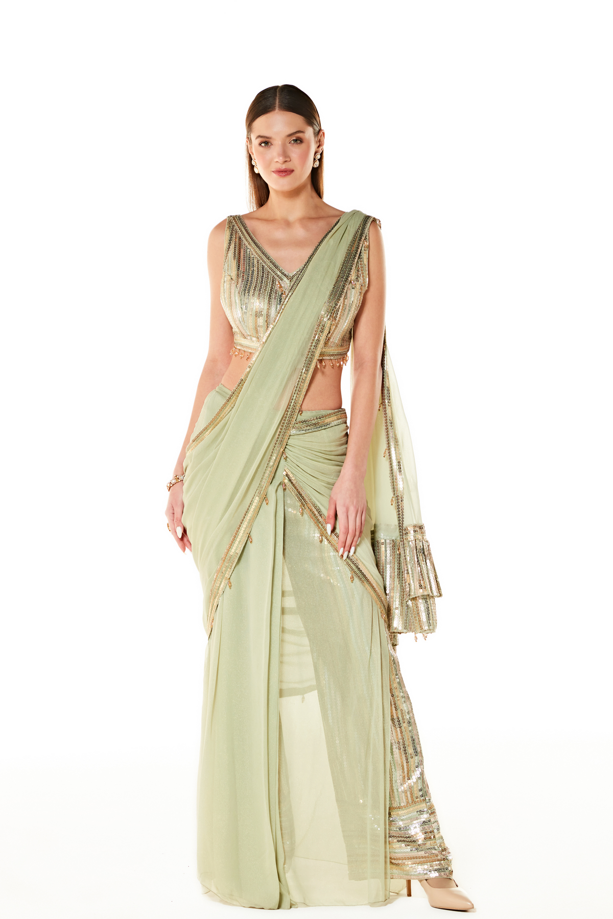 Green Sairaa Saree Set