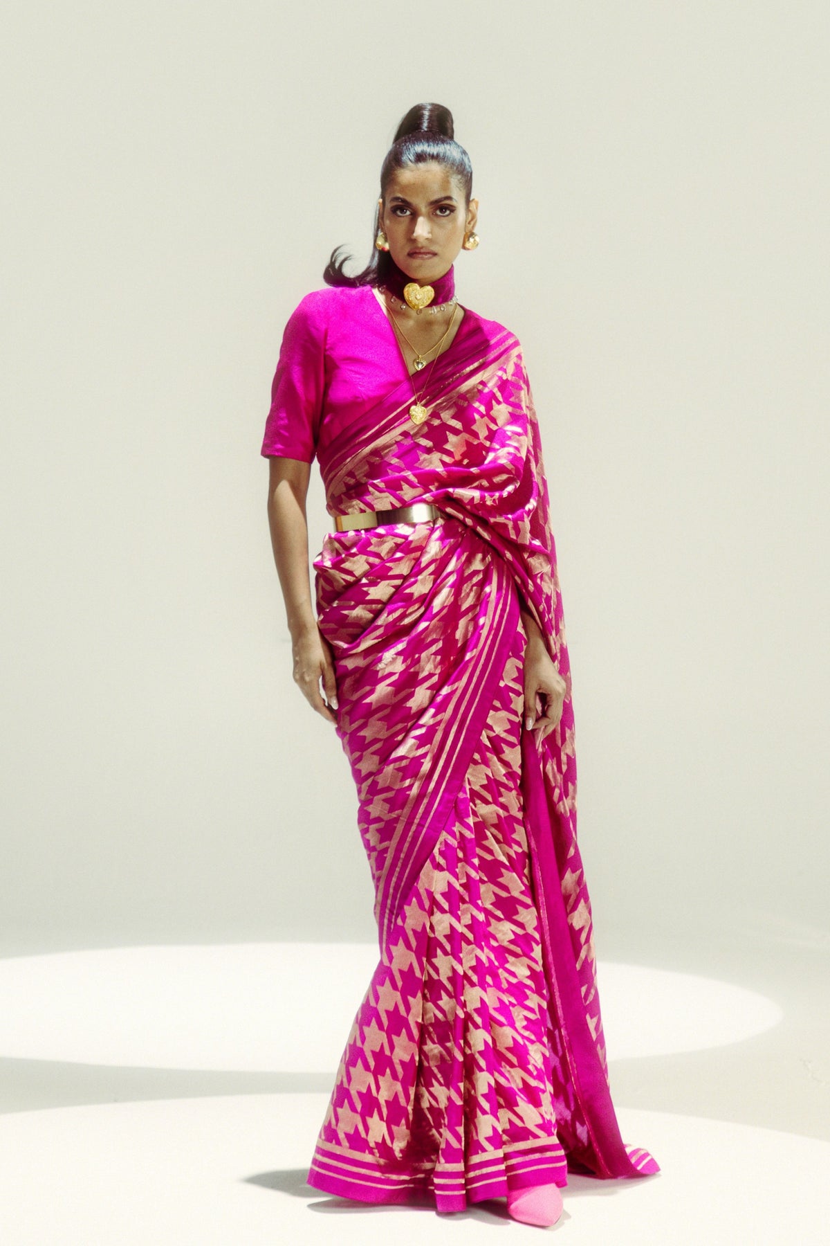 Rani Pink Gerum Saree