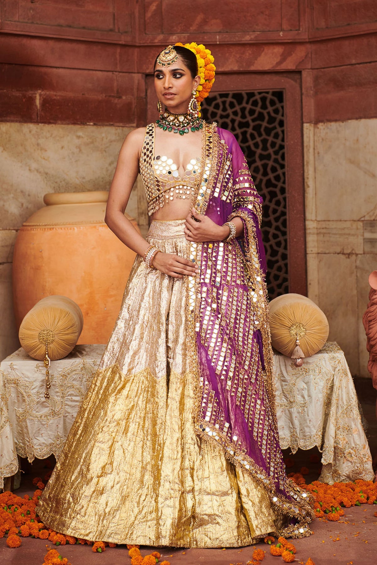 Chandi Sona Halftone Lehenga Set