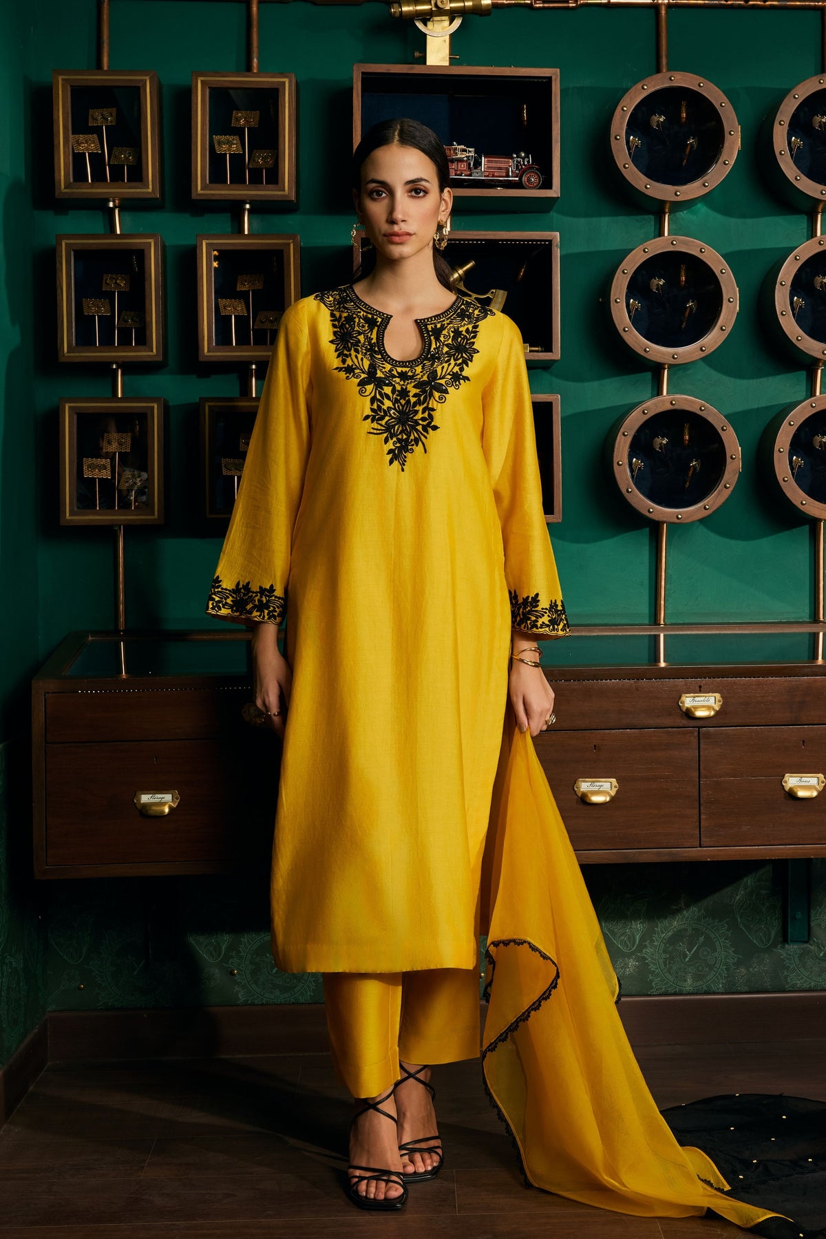 Yellow Embroidered Kurta Set