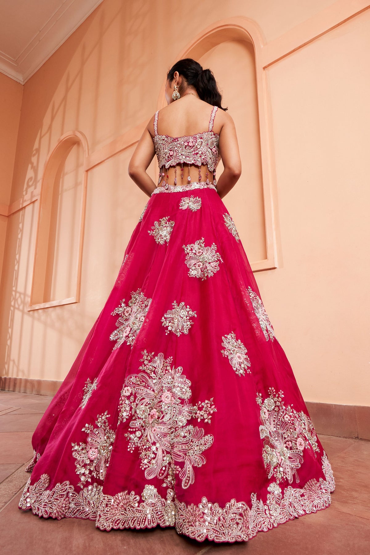 Cut Ruby Lehenga Set