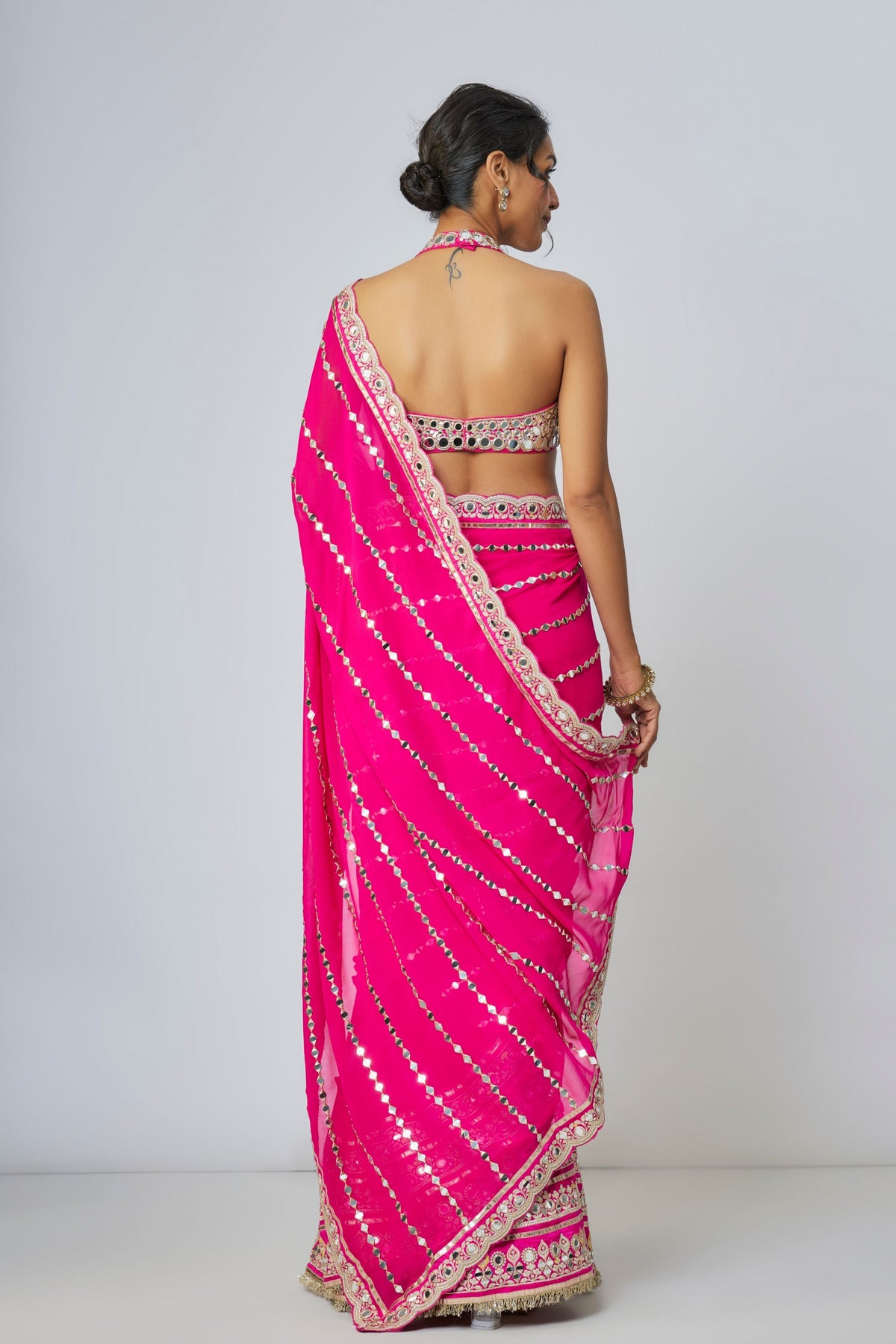 Pink Aradhana Saree Set