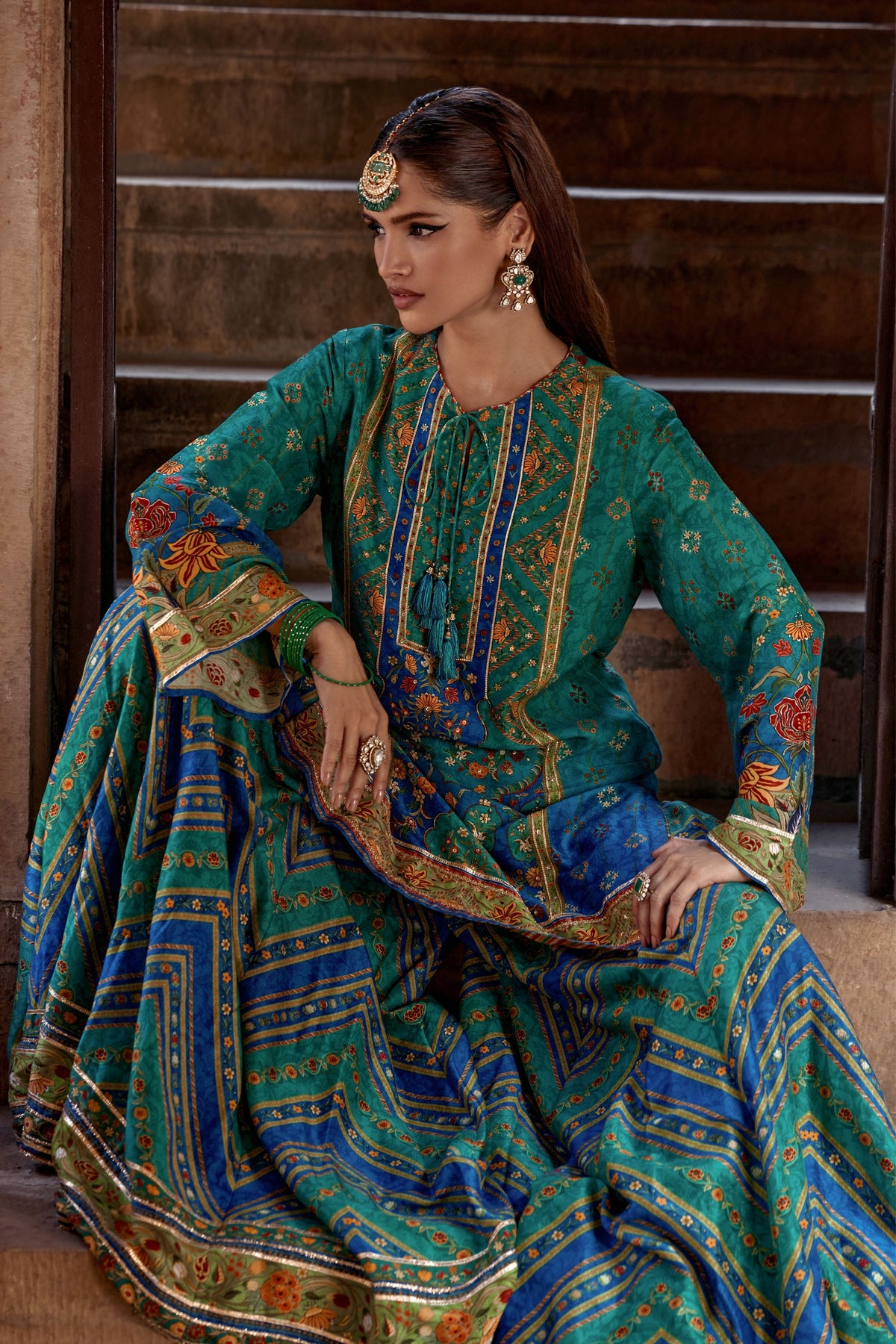 Blue Amaira Sharara Set