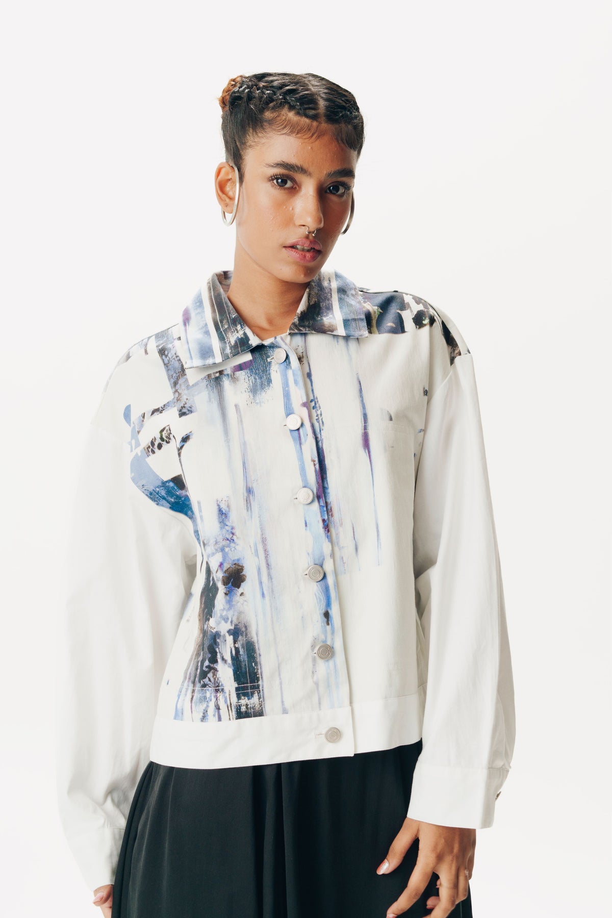 Printed White Shacket