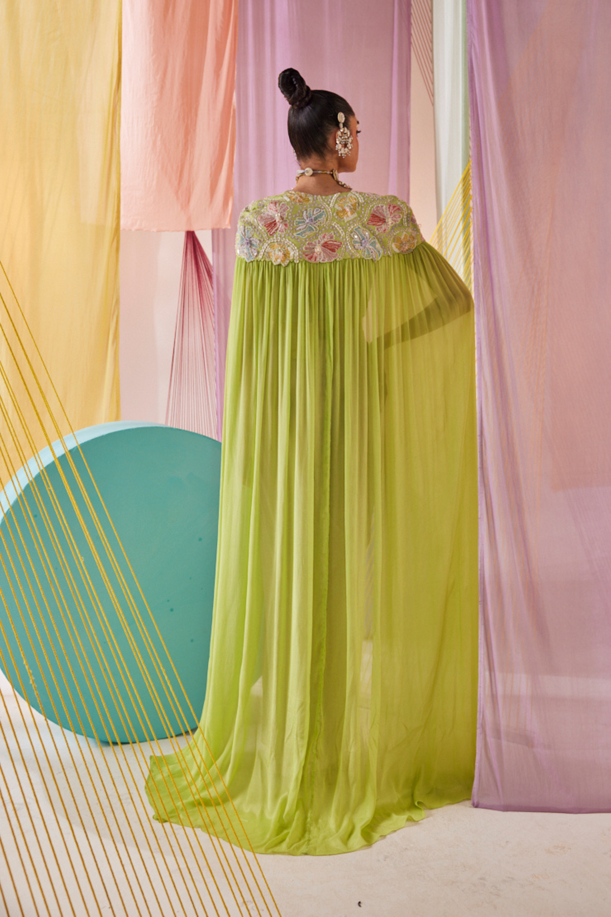 Lime Green Elora Cape Set