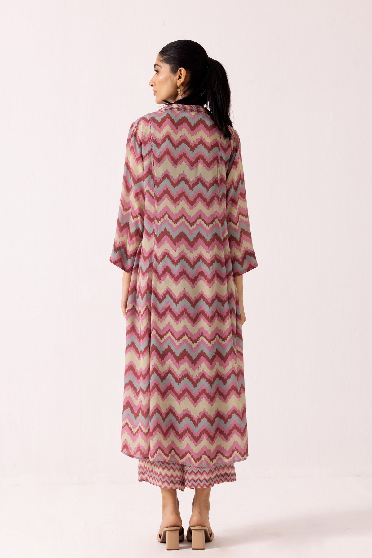 Thea Chevron Kurta in Pink