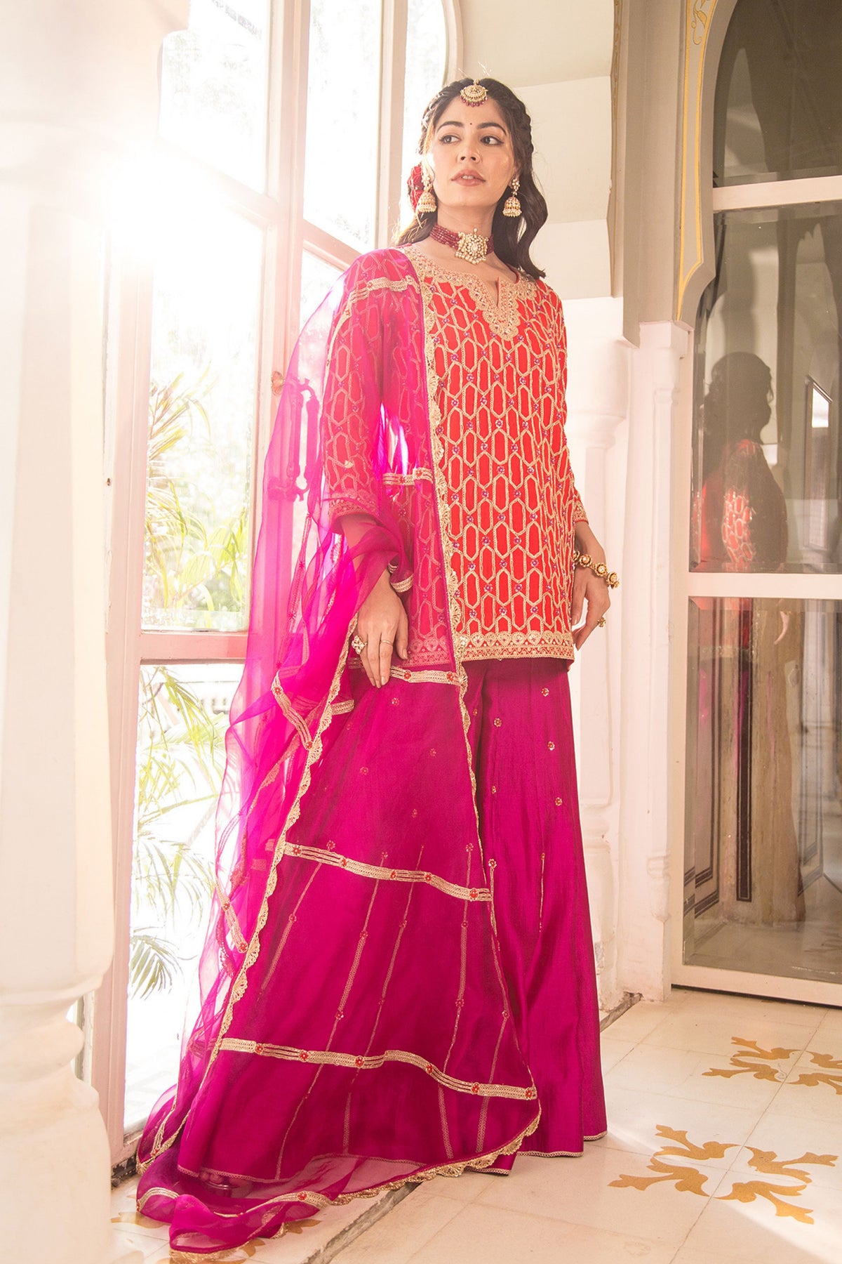 Sunsat Orange Magenta Sharara Set