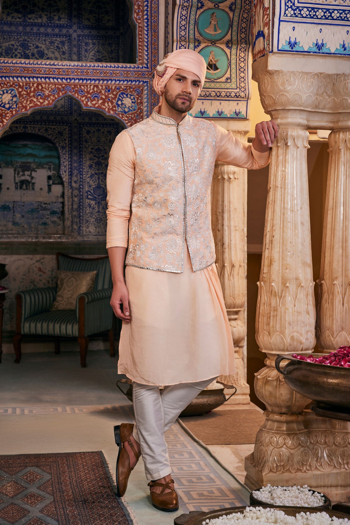 Peach Avyaan Kurta Set