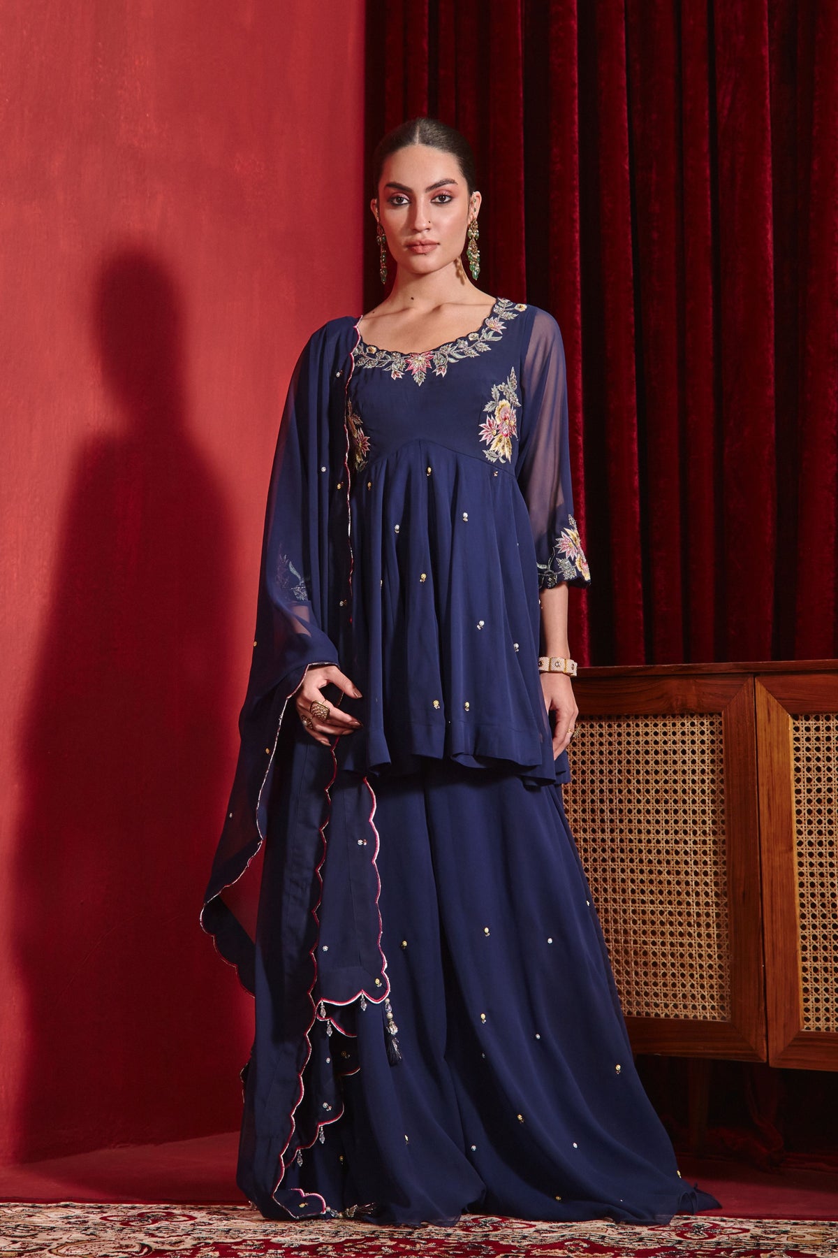 Navy Riddhi Sharara Set