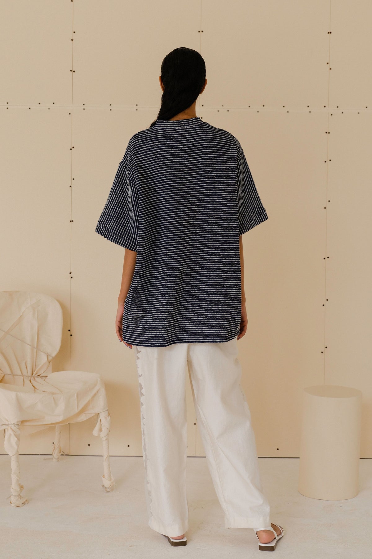 Off White Chanderi Pants