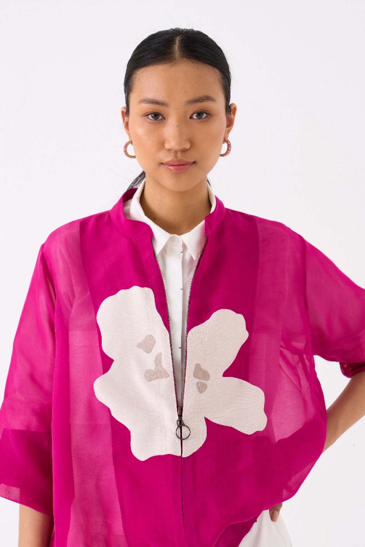 Floral Applique Pink Jacket Co-ord