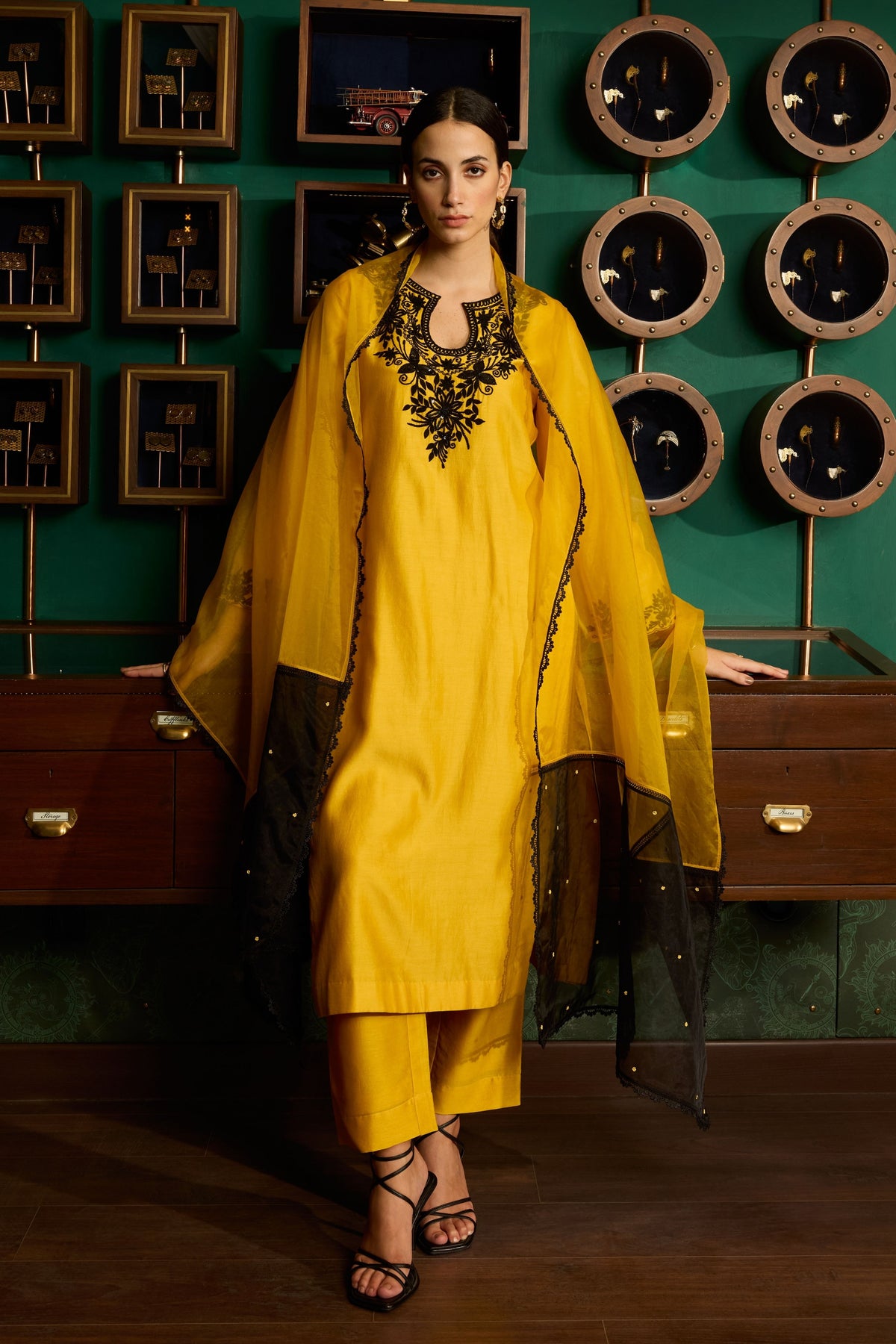 Yellow Embroidered Kurta Set