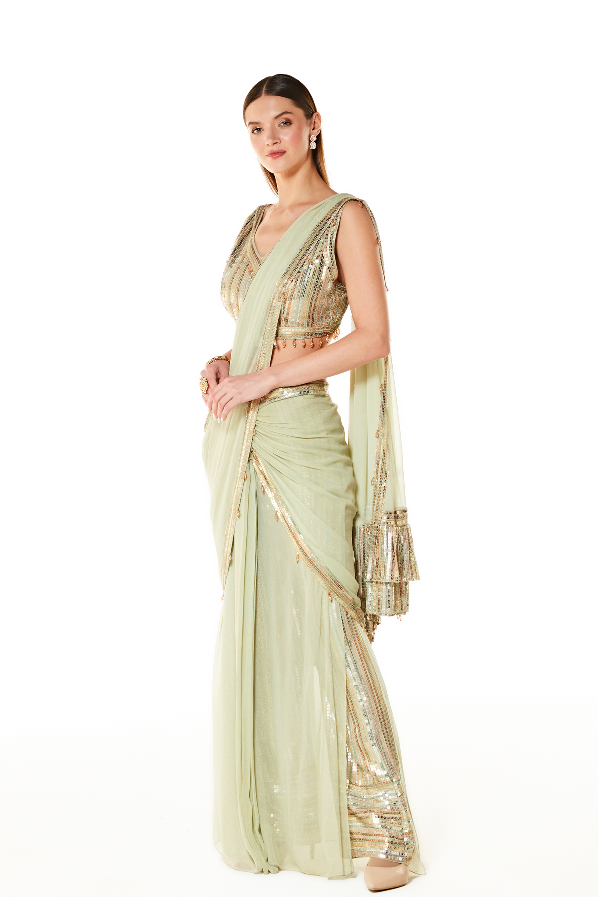 Green Sairaa Saree Set