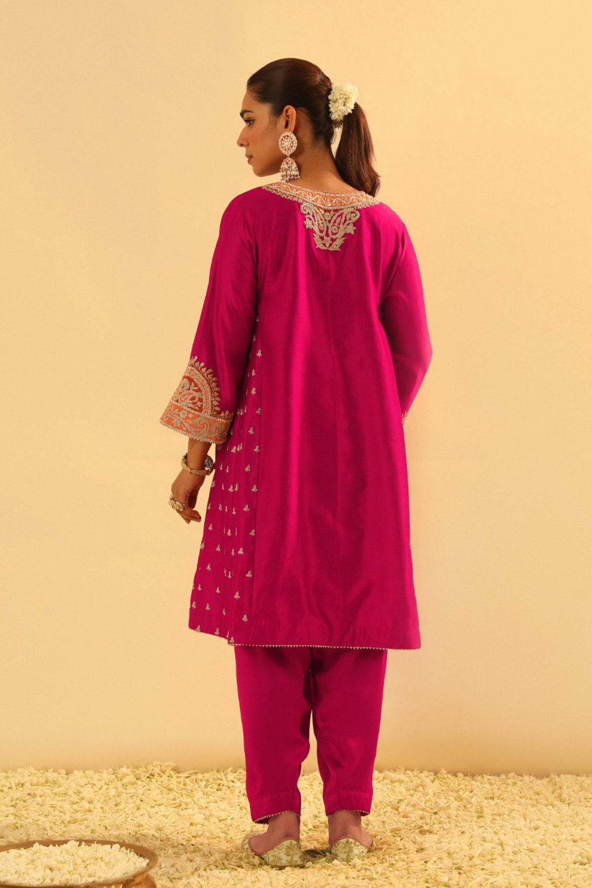 Falisha Short Pink Kalidaar Chauga With Salwar