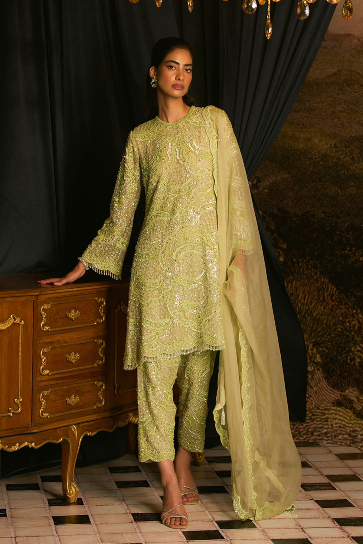 Kiwi Green Kurta Set