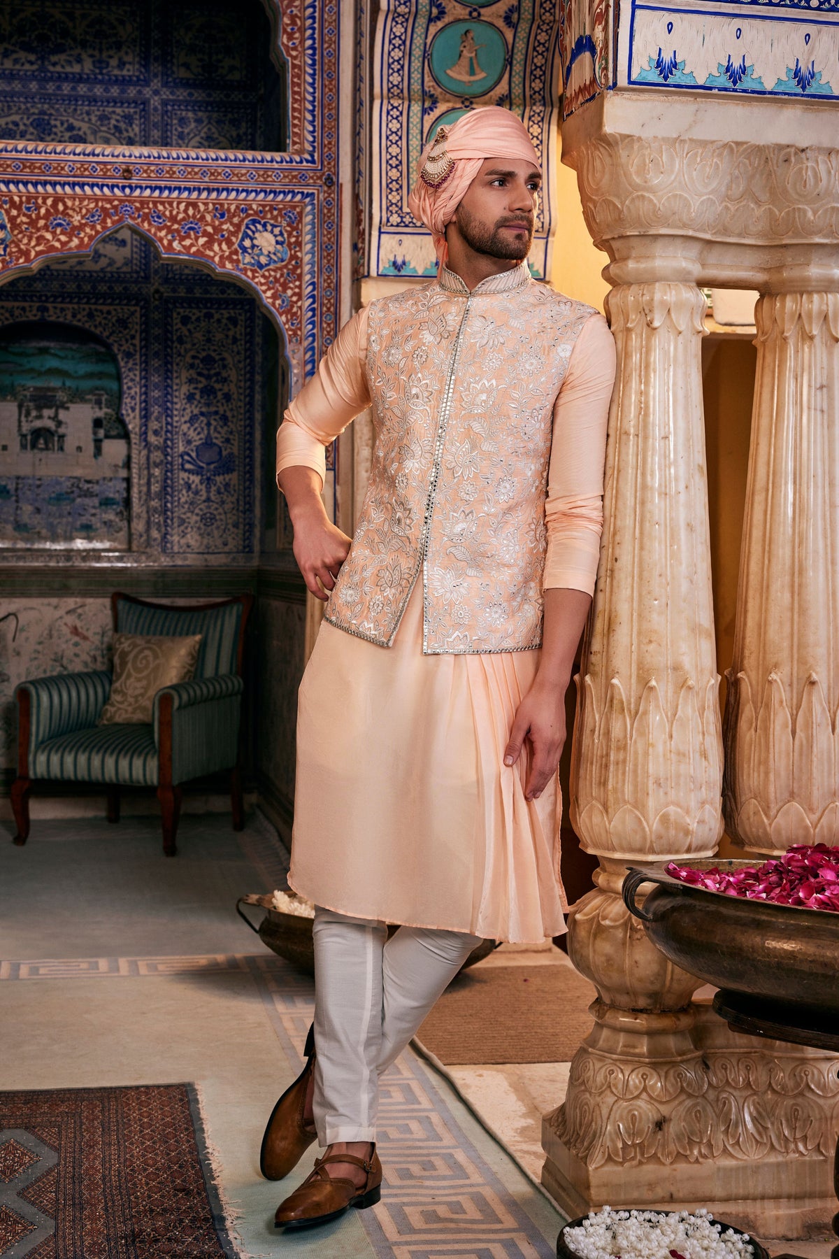 Peach Avyaan Kurta Set