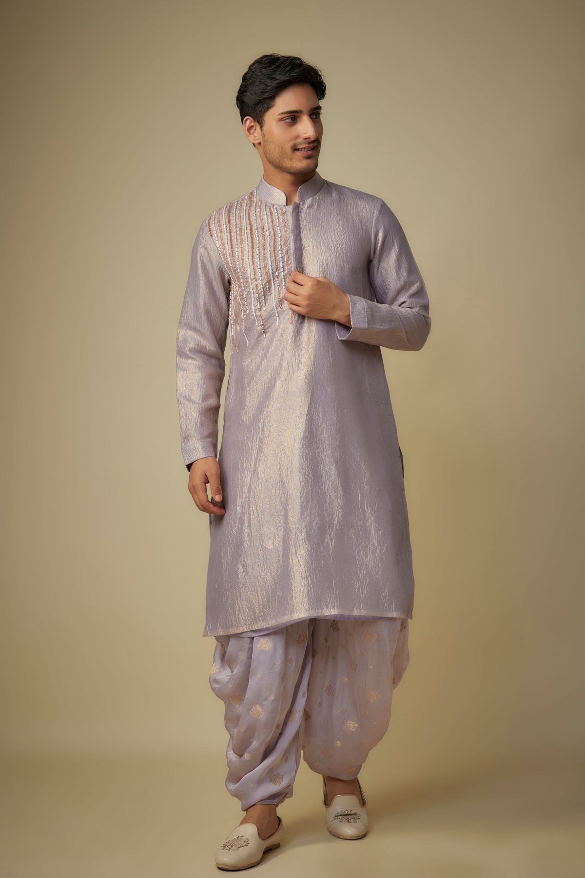 Lilac Embroidered Kurta Set